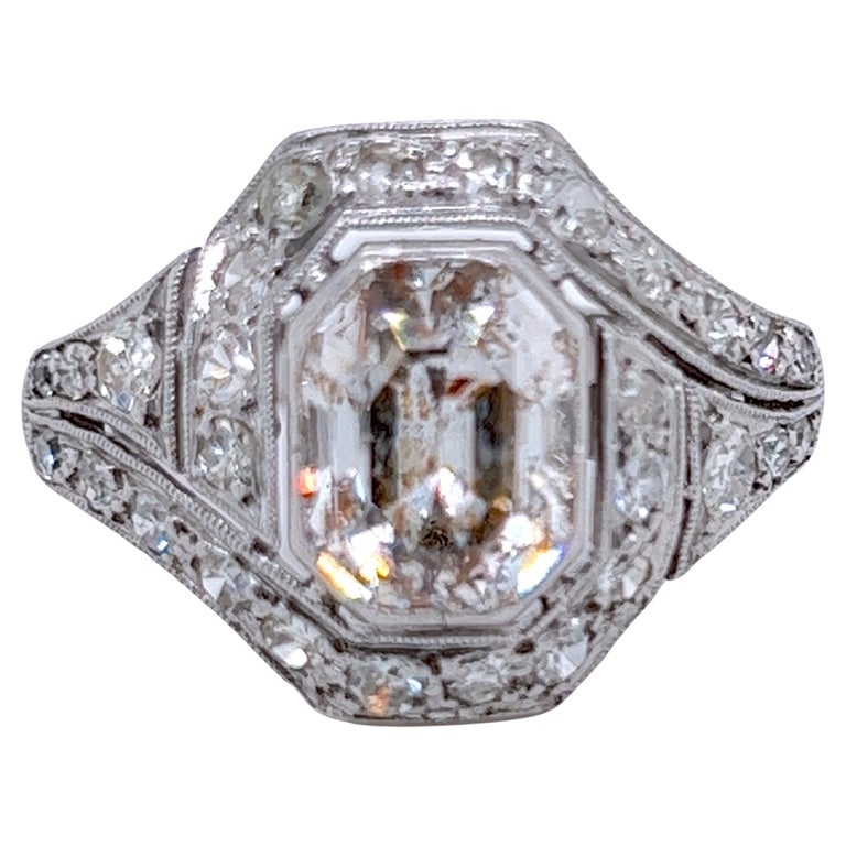 Original 1920 2.65Kt Cushion Modified Cut White Diamond Platinum