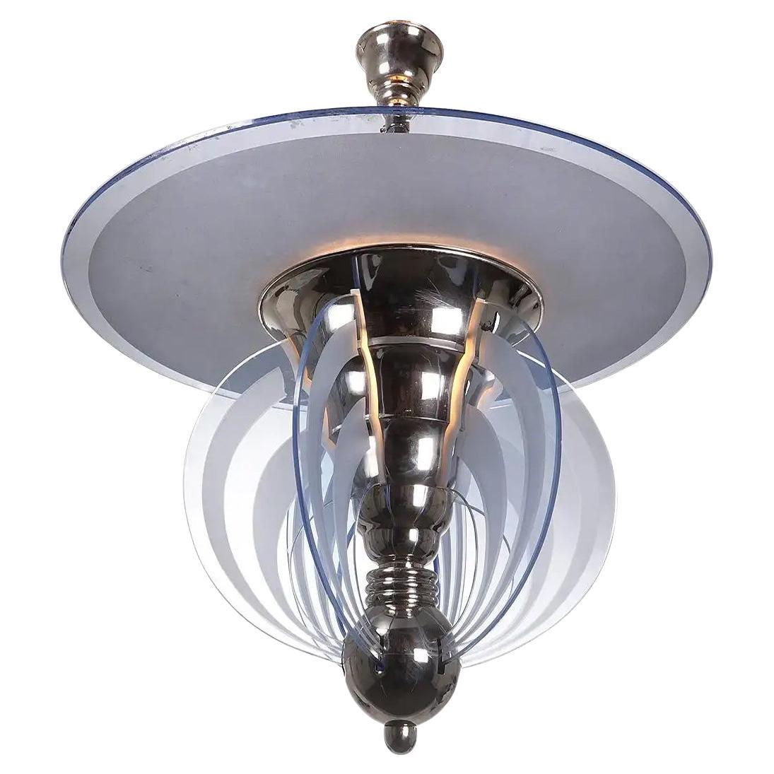 Lampadario originale del 1920 in stile Art Déco francese PETITOT in vendita