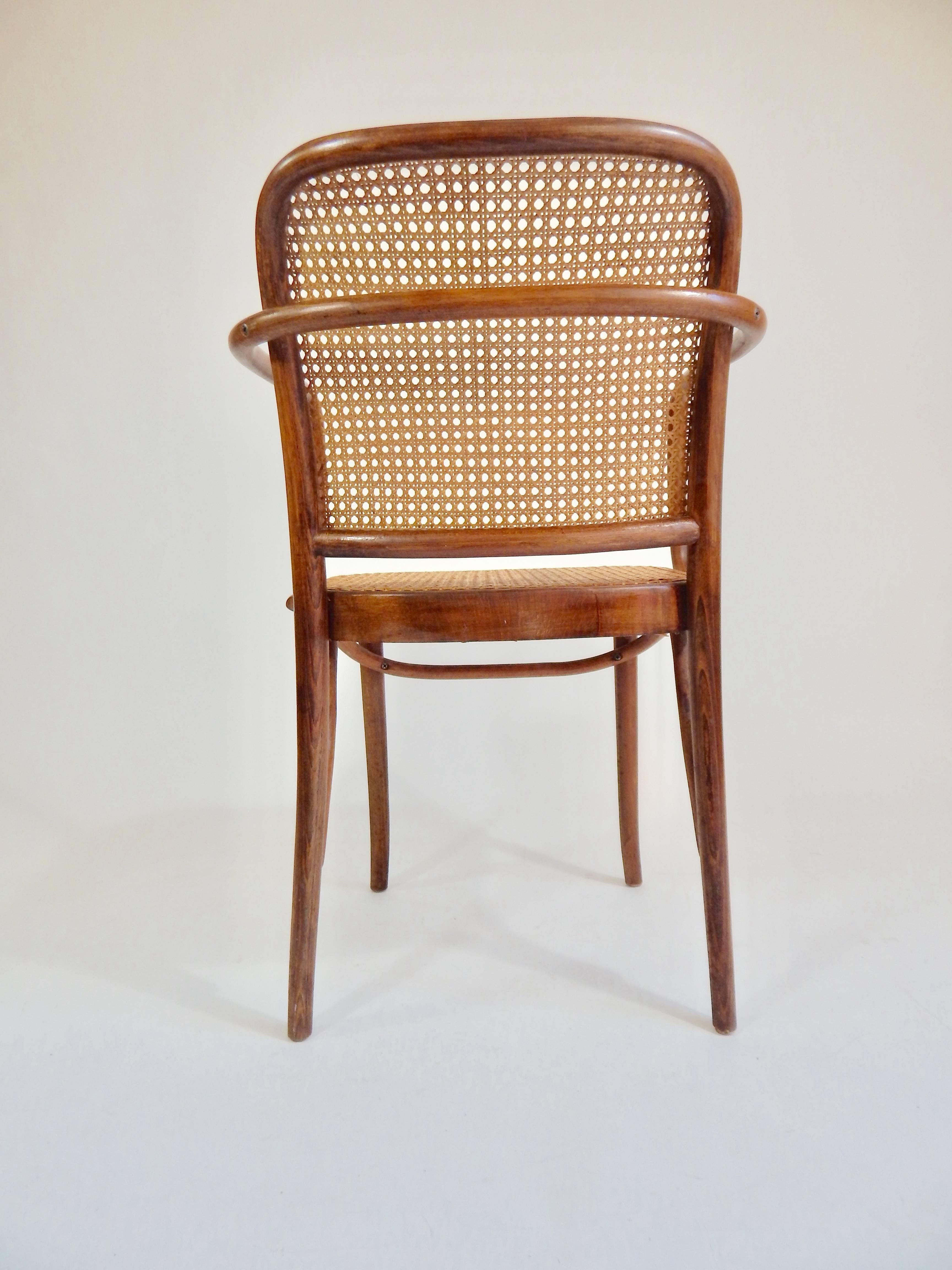 Original 1920s Josef Hoffmann Thonet Bentwood Cane Chairs, Poland In Excellent Condition In New York, NY