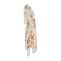 Original 1920s Magasin Du Nord Floral Silk Chiffon Dress
