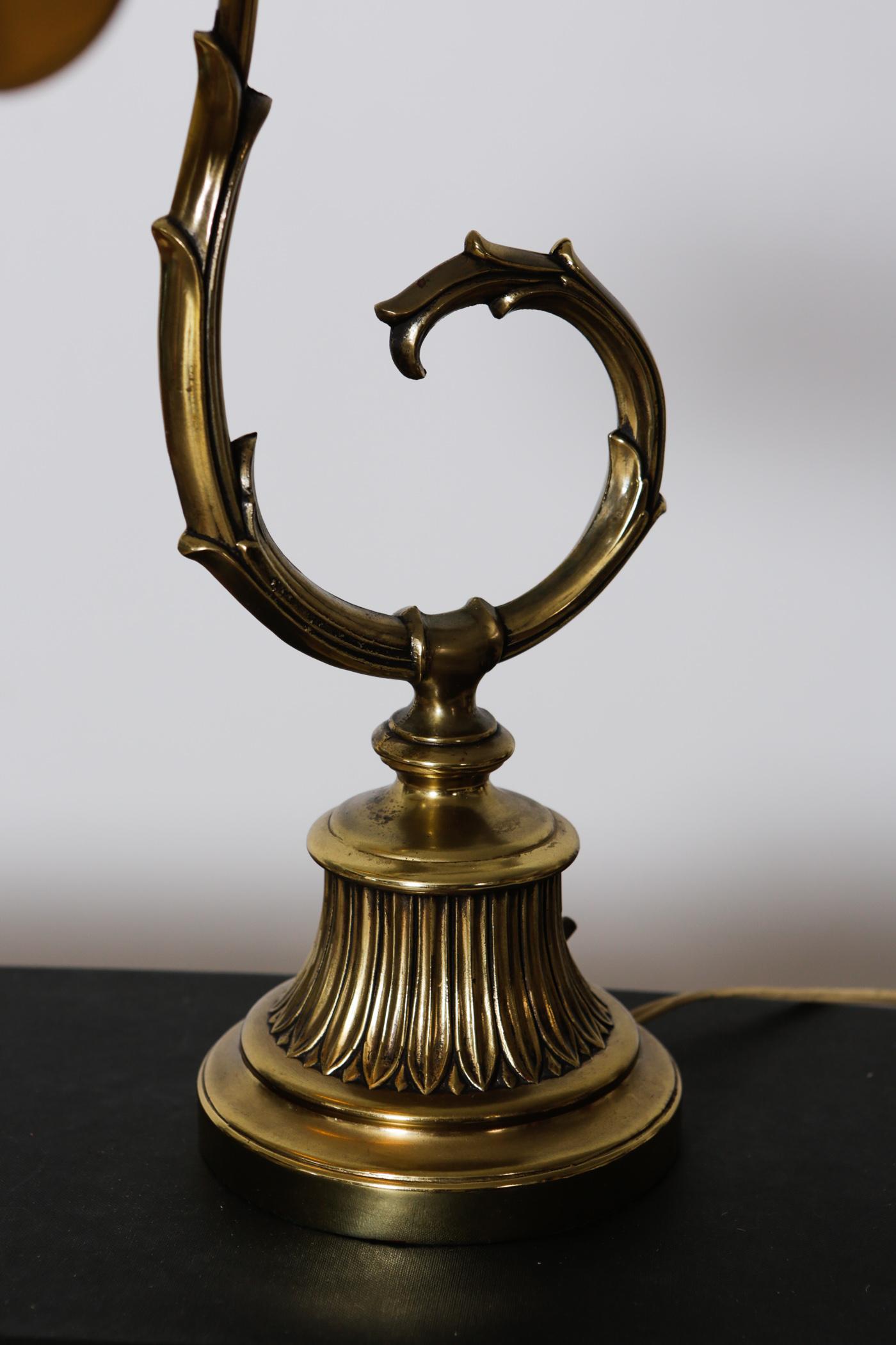 Original 1920s Mid Century Bronze Desk Lamp In Good Condition In Armonk, NY
