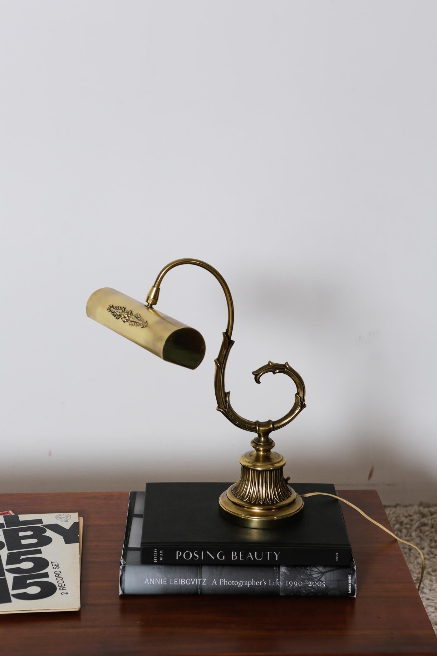 Original 1920s Mid Century Bronze Desk Lamp 2