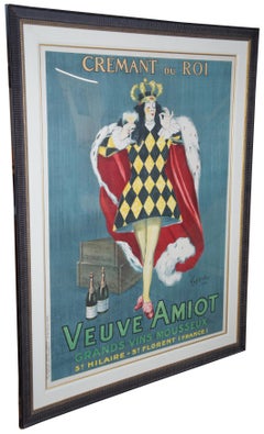 Original 1922 Cappiello Leonetto Cremant Du Roi French Wine Poster Veuve Amiot