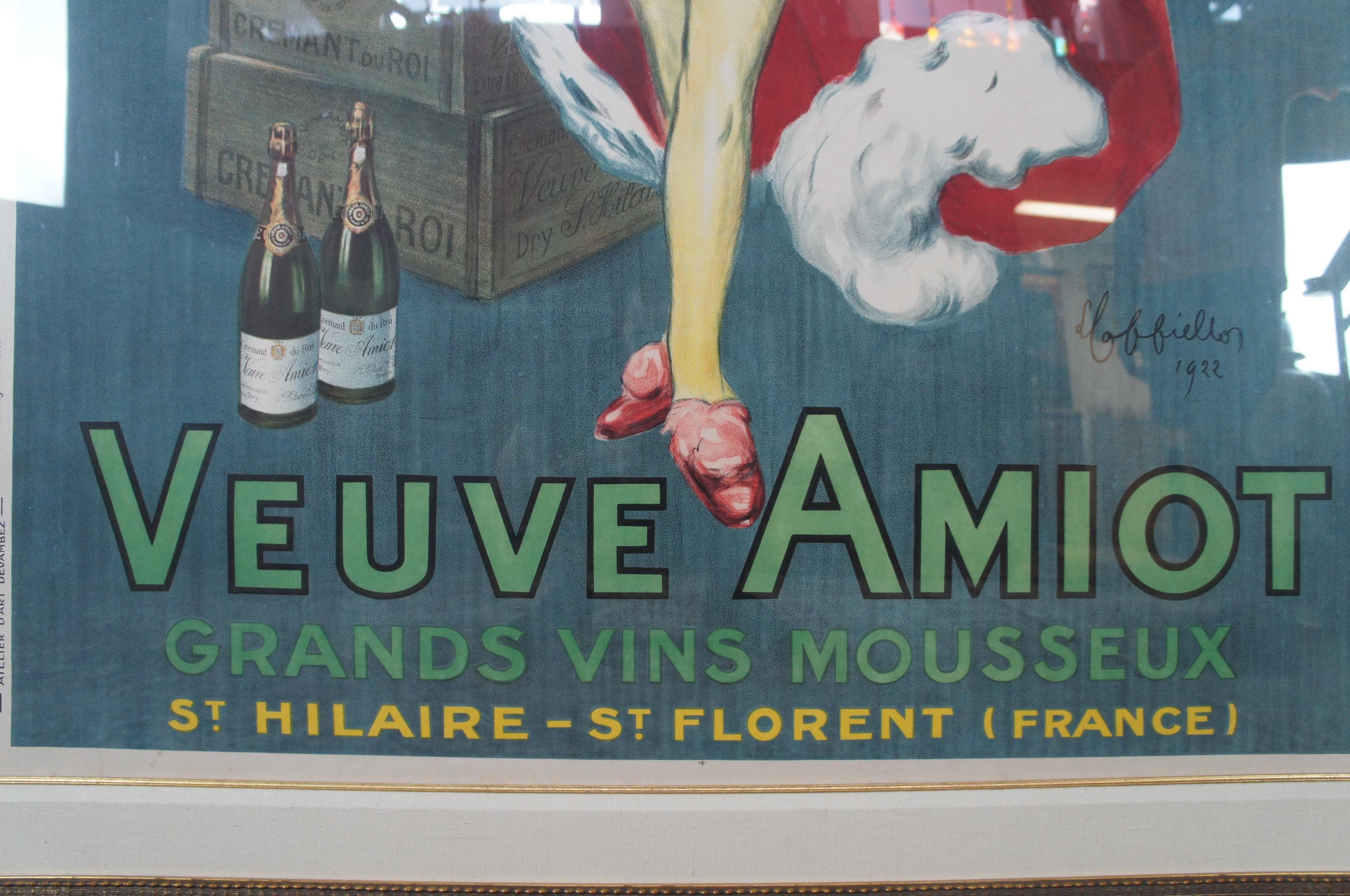Paper Original 1922 Cappiello Leonetto Cremant Du Roi French Wine Poster Veuve Amiot