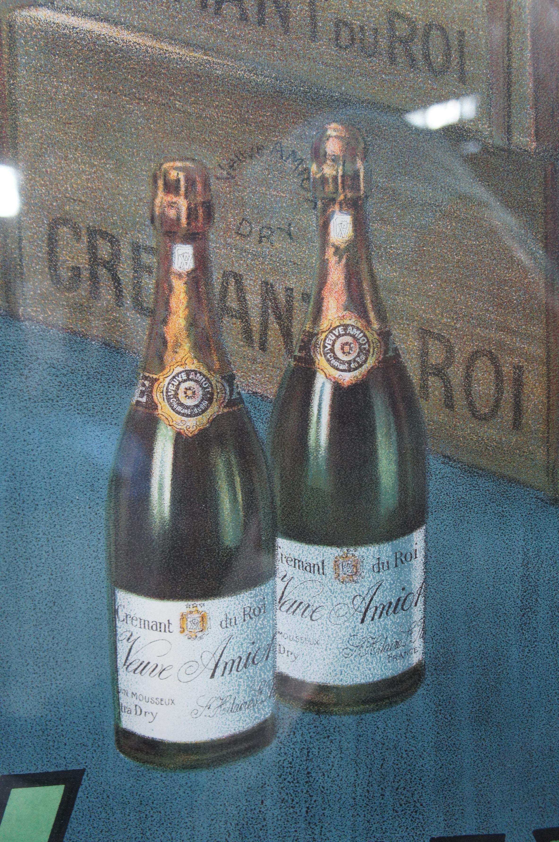 Early 20th Century Original 1922 Cappiello Leonetto Cremant Du Roi French Wine Poster Veuve Amiot