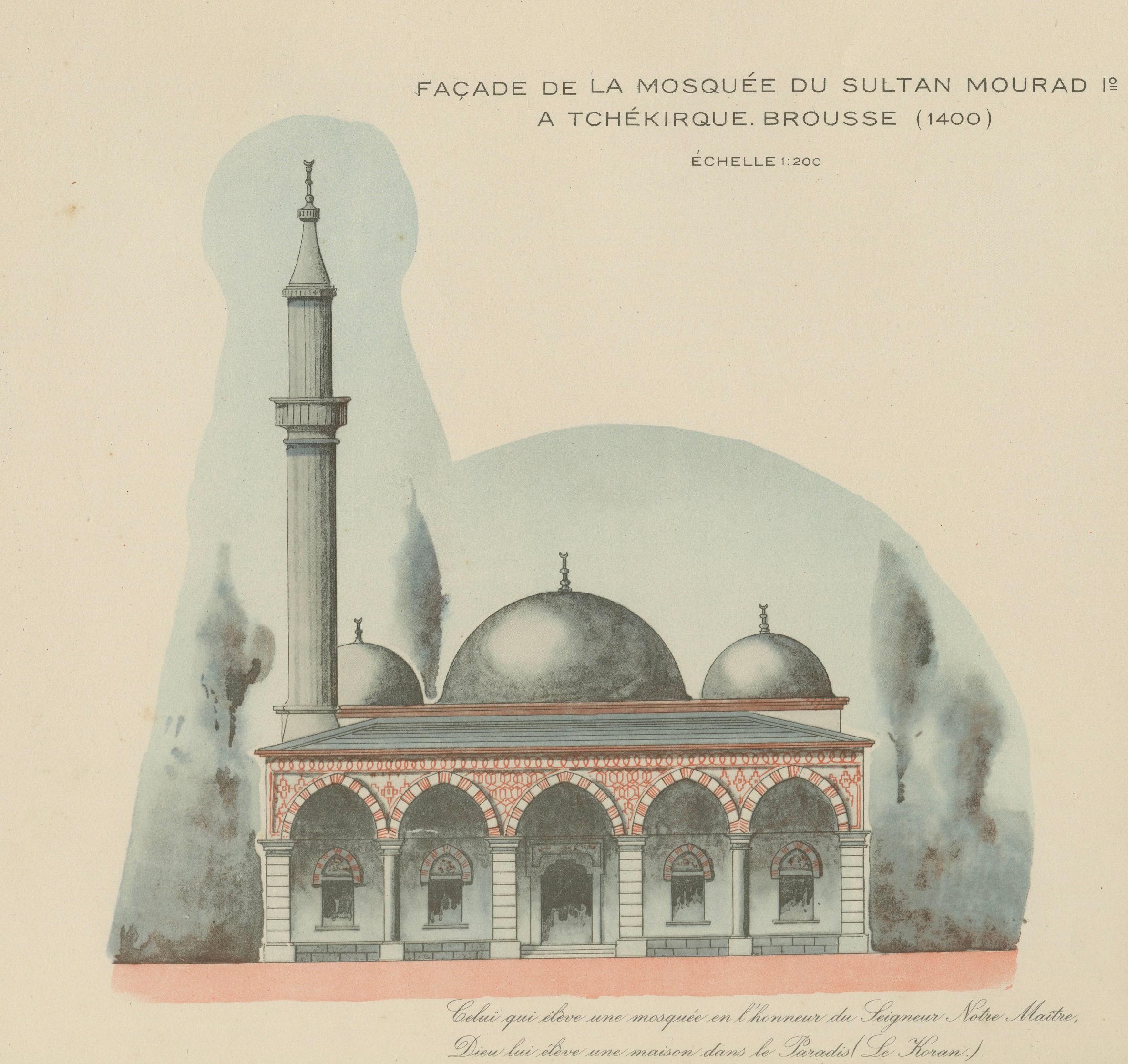 Original 1924 Ottoman Mosque Facades, Yeşil Djami & Sultan Murad Mosque, Bursa