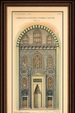 Original 1924 Ottoman Print – Mihrab of the Süleymaniye Mosque, Istanbul