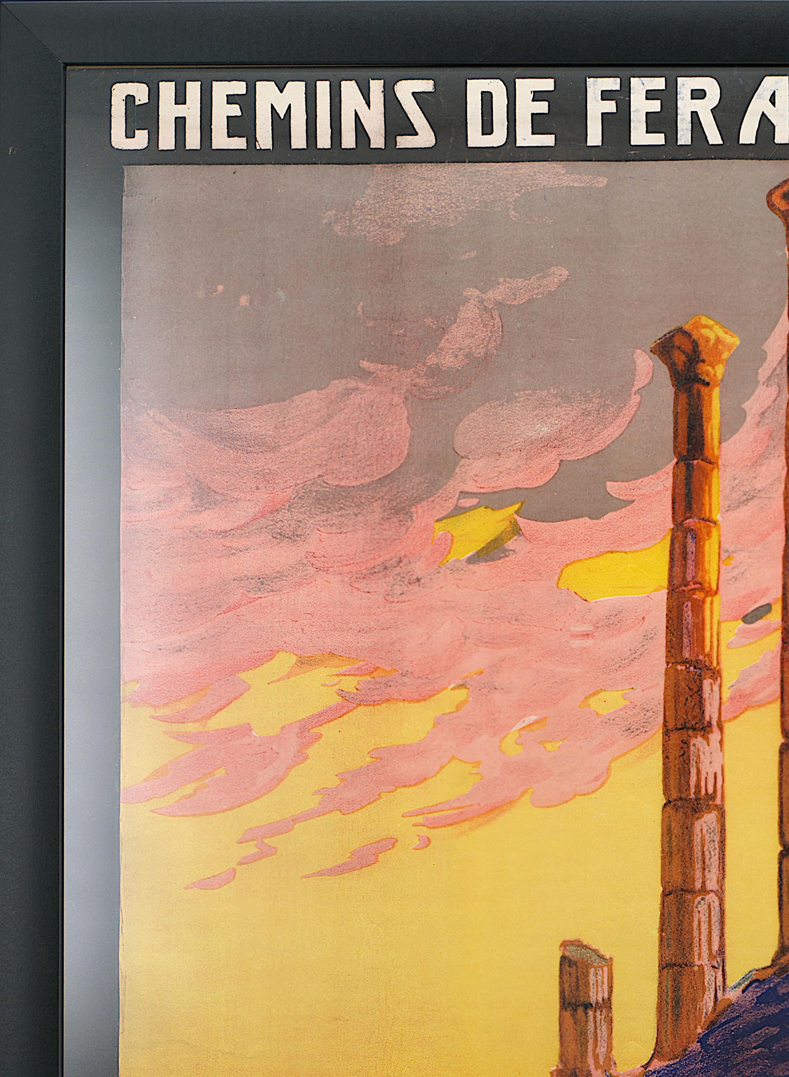 Original 1925 French Railway Poster by Edouard Herzig Bon état - En vente à Saint-Amans-des-Cots, FR