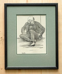 ESTAMPE ORIGINALE DE 1926 REPRÉSENTANT SIR WINSTON CHURCHILL DANS LE « NEW STATESMAN », RÉALISÉE PAR SIR DAVID LOW