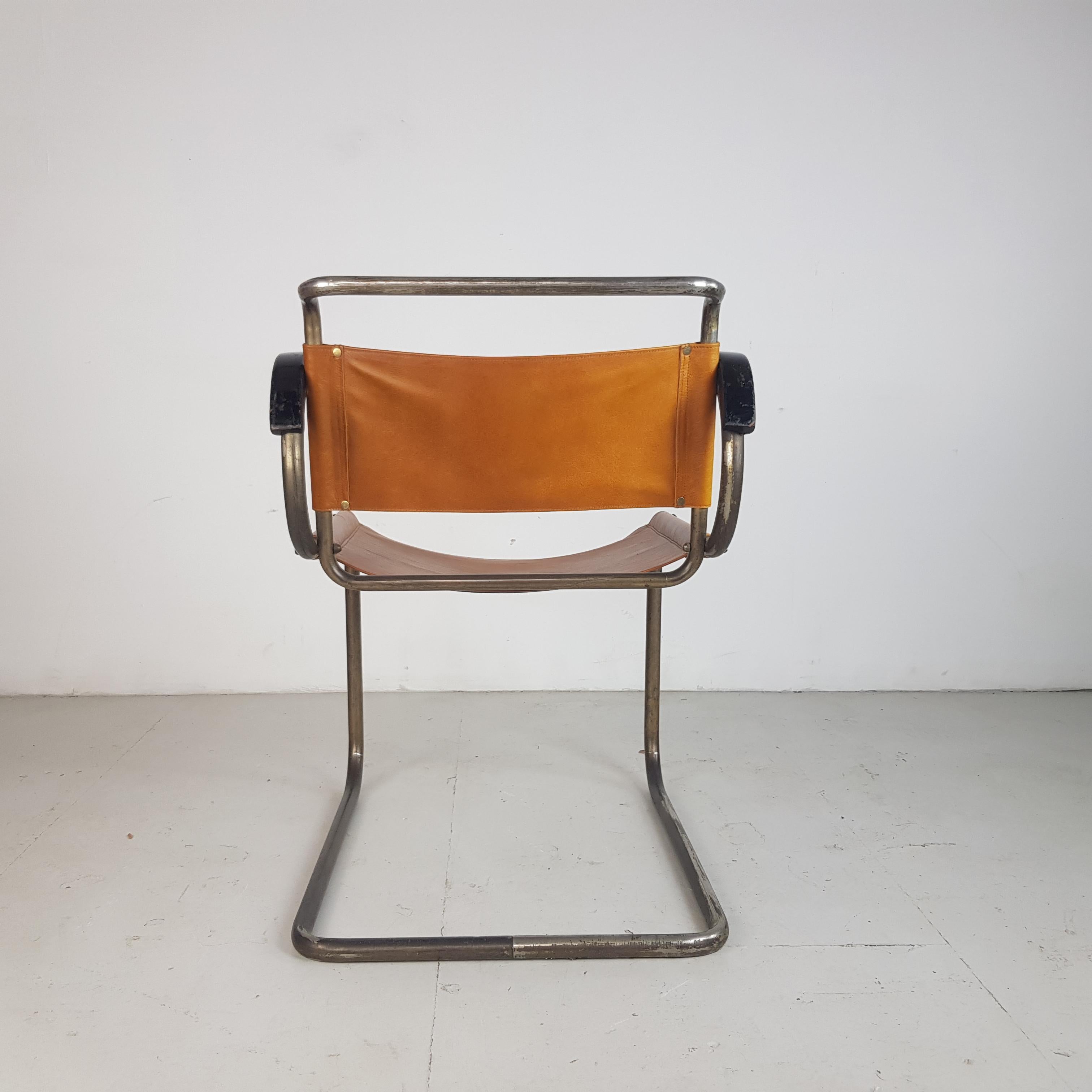 Original 1929 Marcel Breuer B46 Variant Armchair by Thonet Sidam In Good Condition For Sale In Lewes, East Sussex
