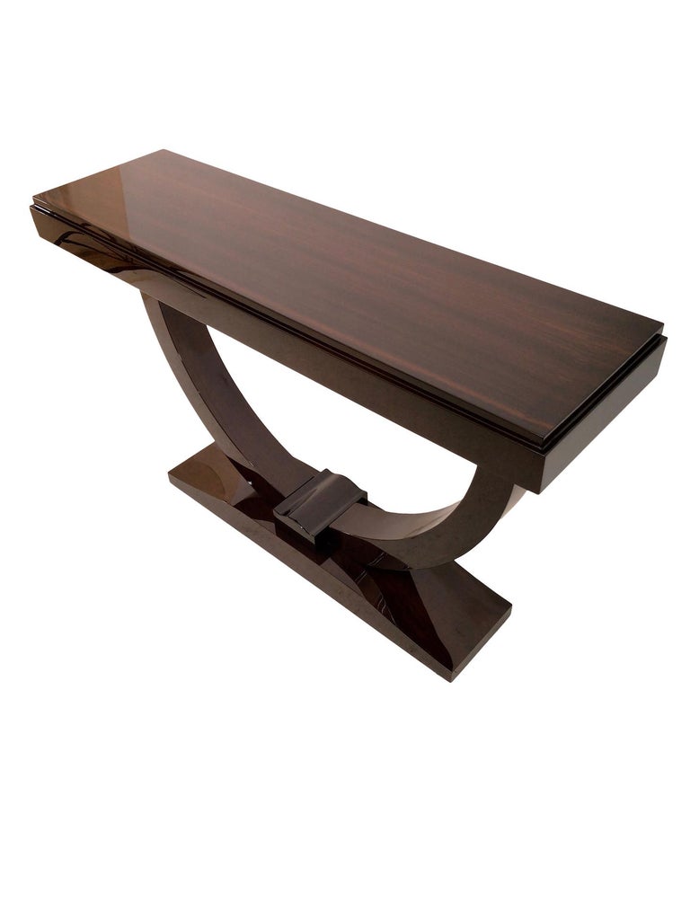 Original 1930s Art Deco Console Table In Real Wood Veneer