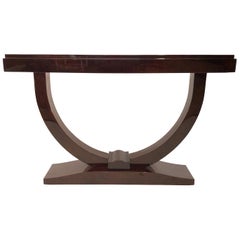 Original 1930s Art Deco Console Table in Real Wood Veneer