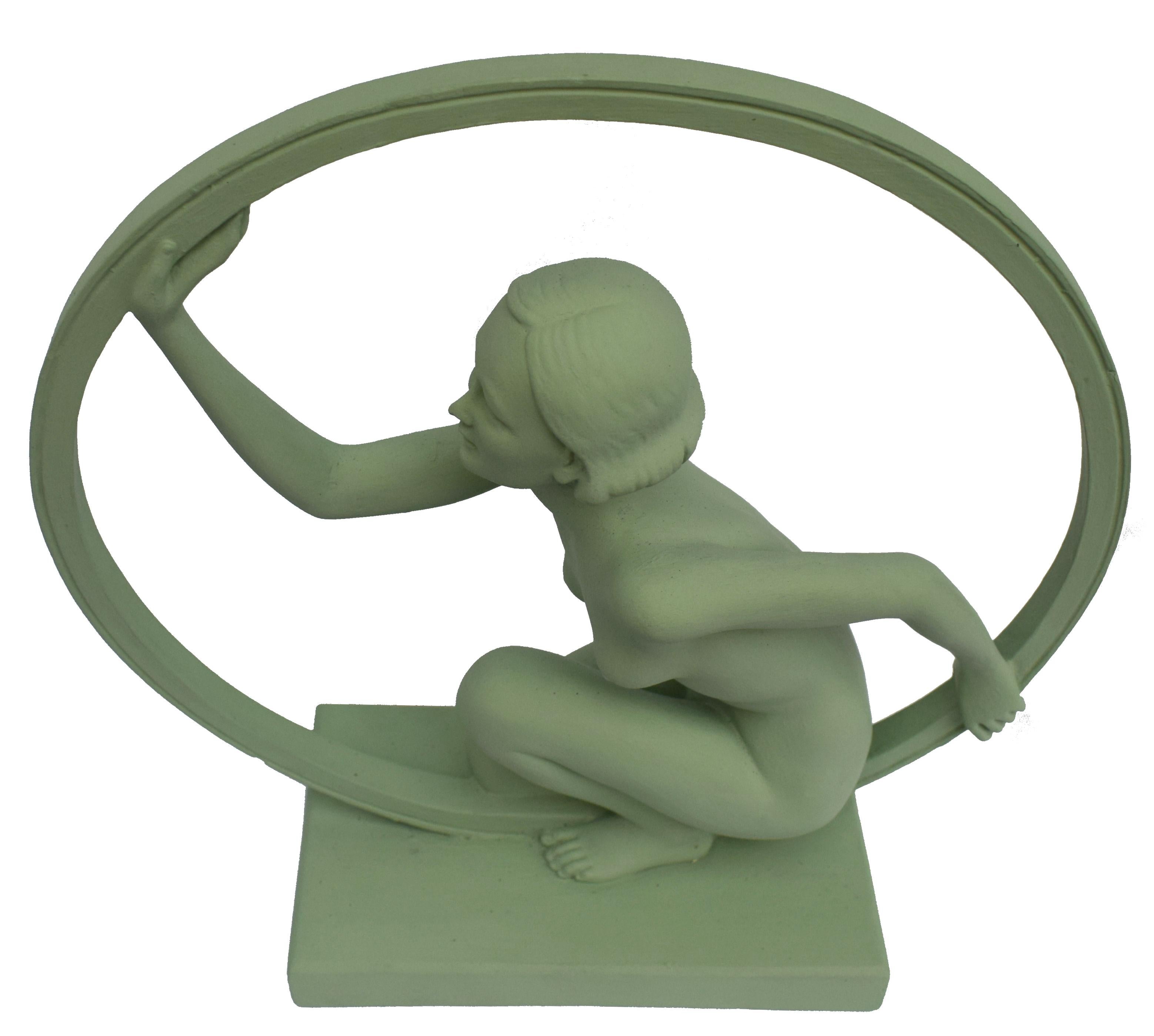 Original 1930s Art Deco 'Girl In Hoop' Figure 2