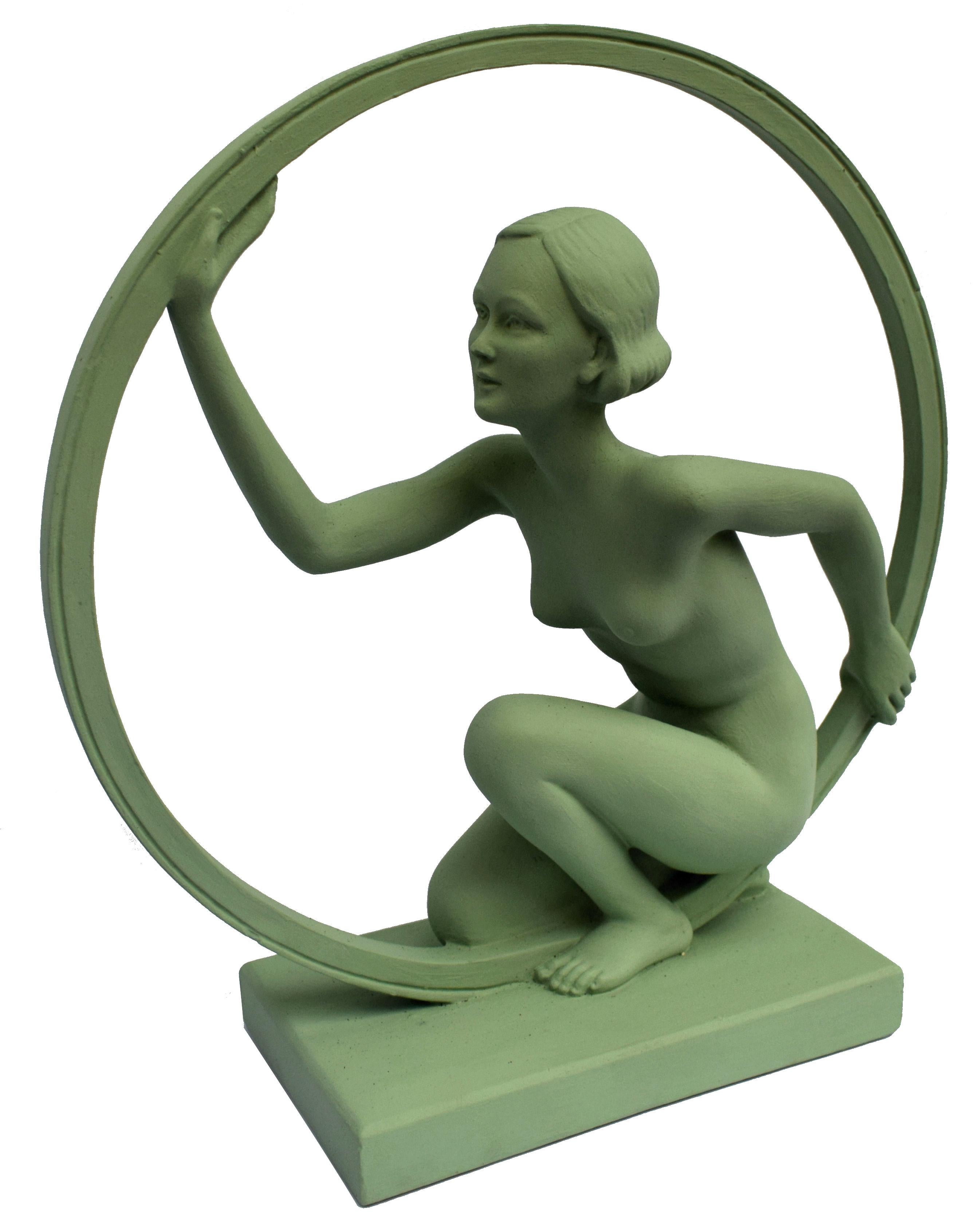 Original 1930s Art Deco 'Girl In Hoop' Figure 3