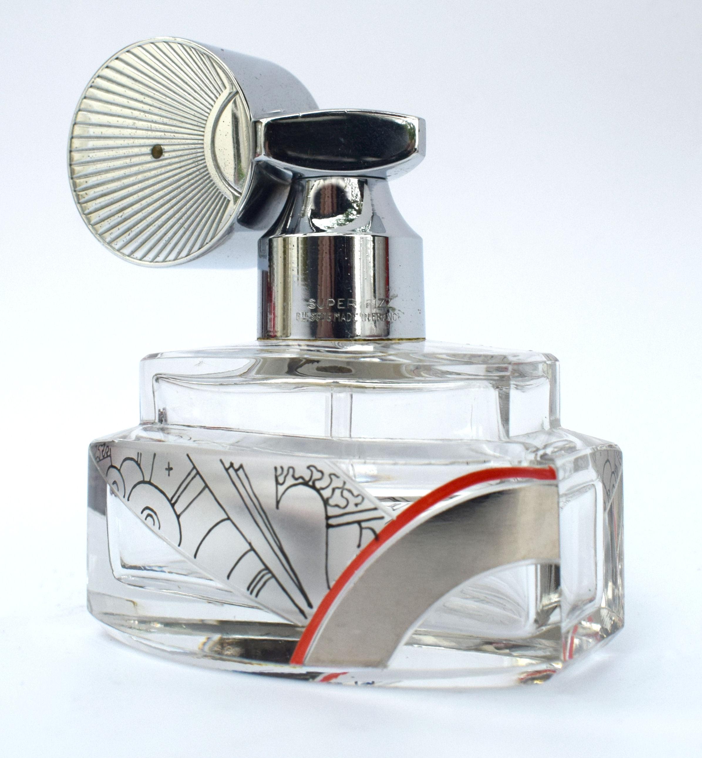 Czech Original 1930s Art Deco Ladies Perfume Atomizer Bottle