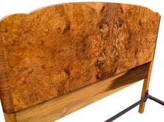 Original 1930s Art Deco Odeon Walnut Double Bed