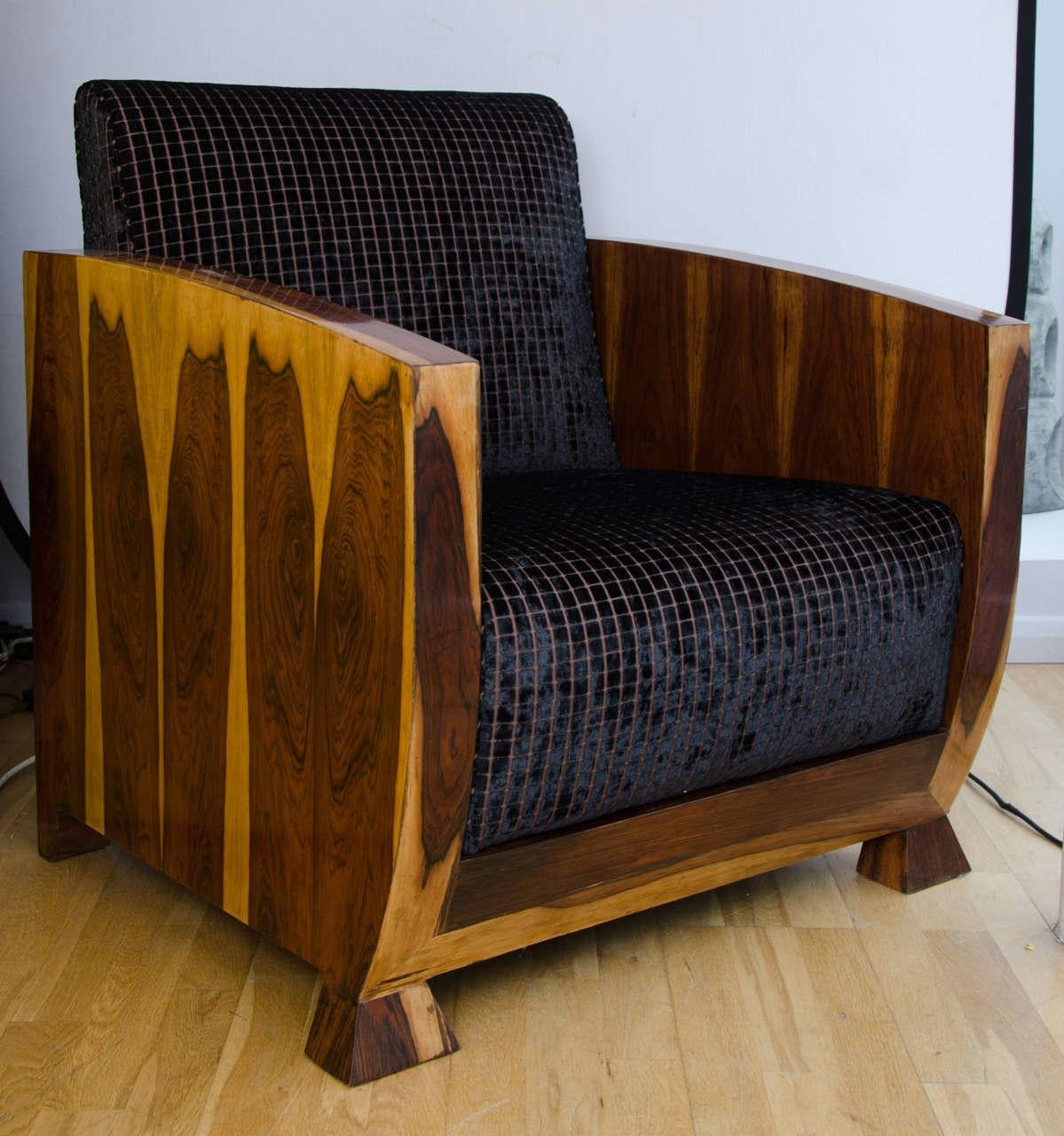 Original 1930s Art Deco Pair of Club Chairs, Chocolate Brown Velvet Upholstery 6