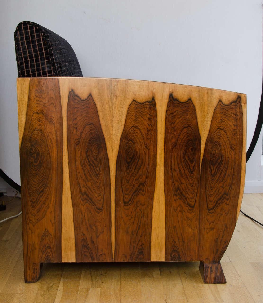 Original 1930s Art Deco Pair of Club Chairs, Chocolate Brown Velvet Upholstery 2