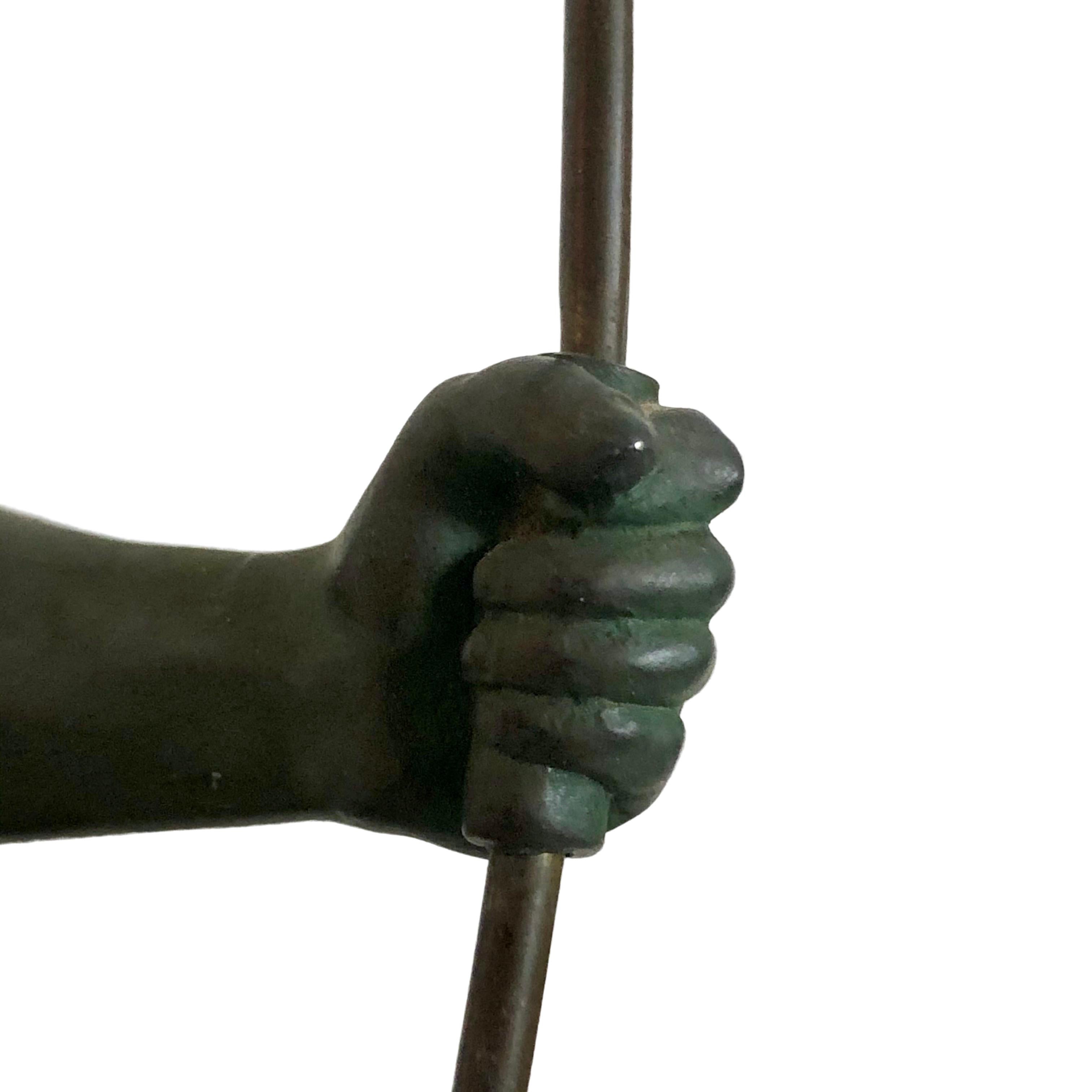 Original 1930s Art Déco Sculpture Spartiate Archer Warrior by Max Le Verrier In Fair Condition In Ulm, DE