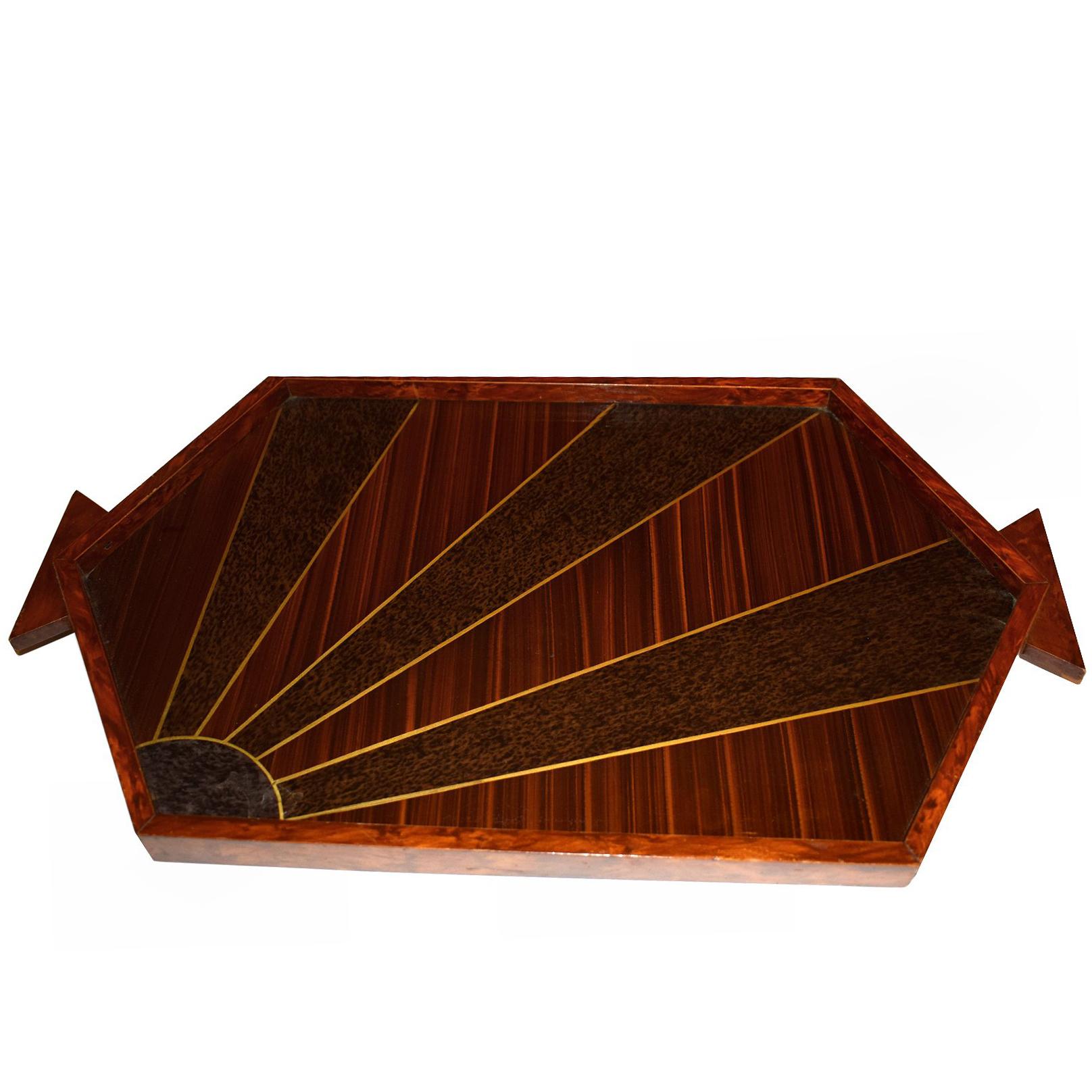Original 1930s Art Deco 'Sun-ray' Drinks Serving Tray