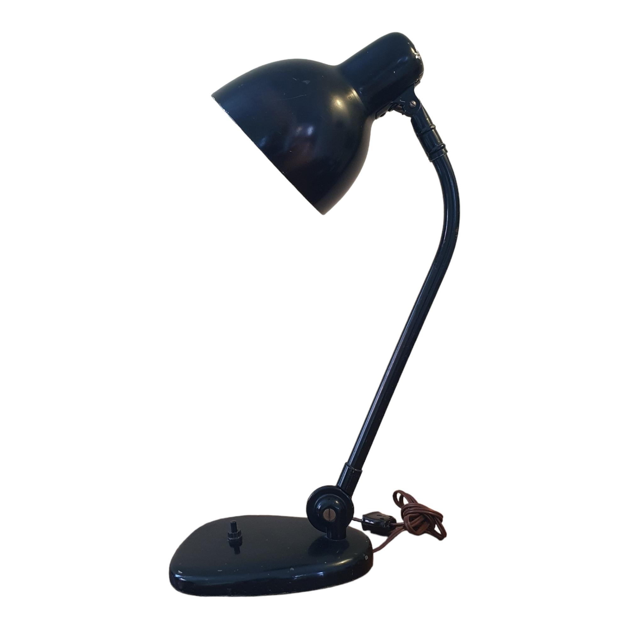 Mid-20th Century Original 1930's Black German Bauhaus Lamp For Sale