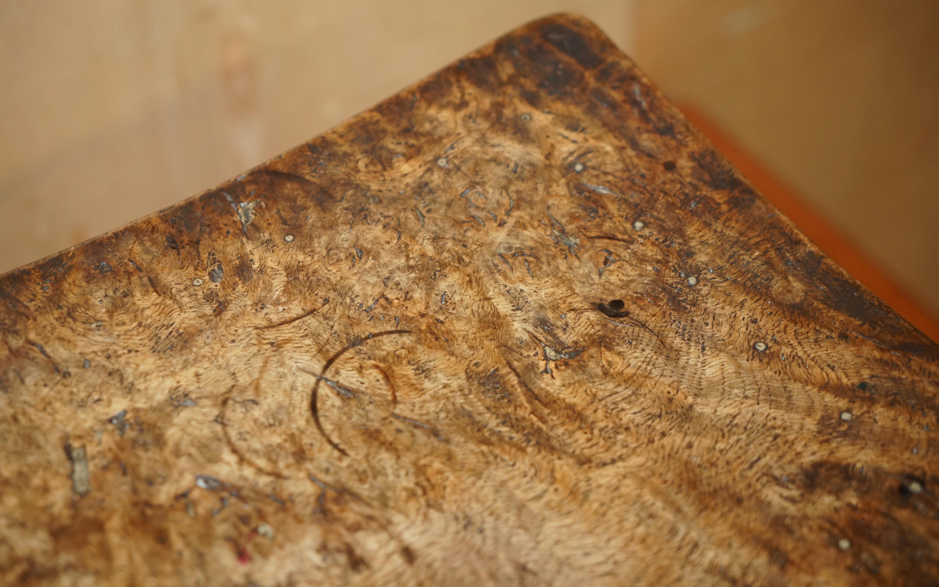 ORIGINAL 1930er BURR OAK ROBERT MOUSEMAN THOMPSON STOOL MIT PERIOD CURVED TOP im Angebot 1