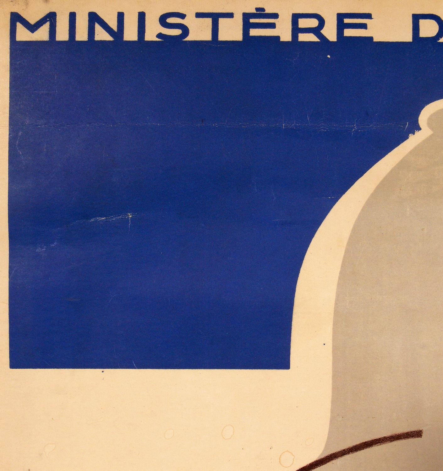 Lin Affiche d’origine Art déco française des années 1930 par Fabrice Mory en vente