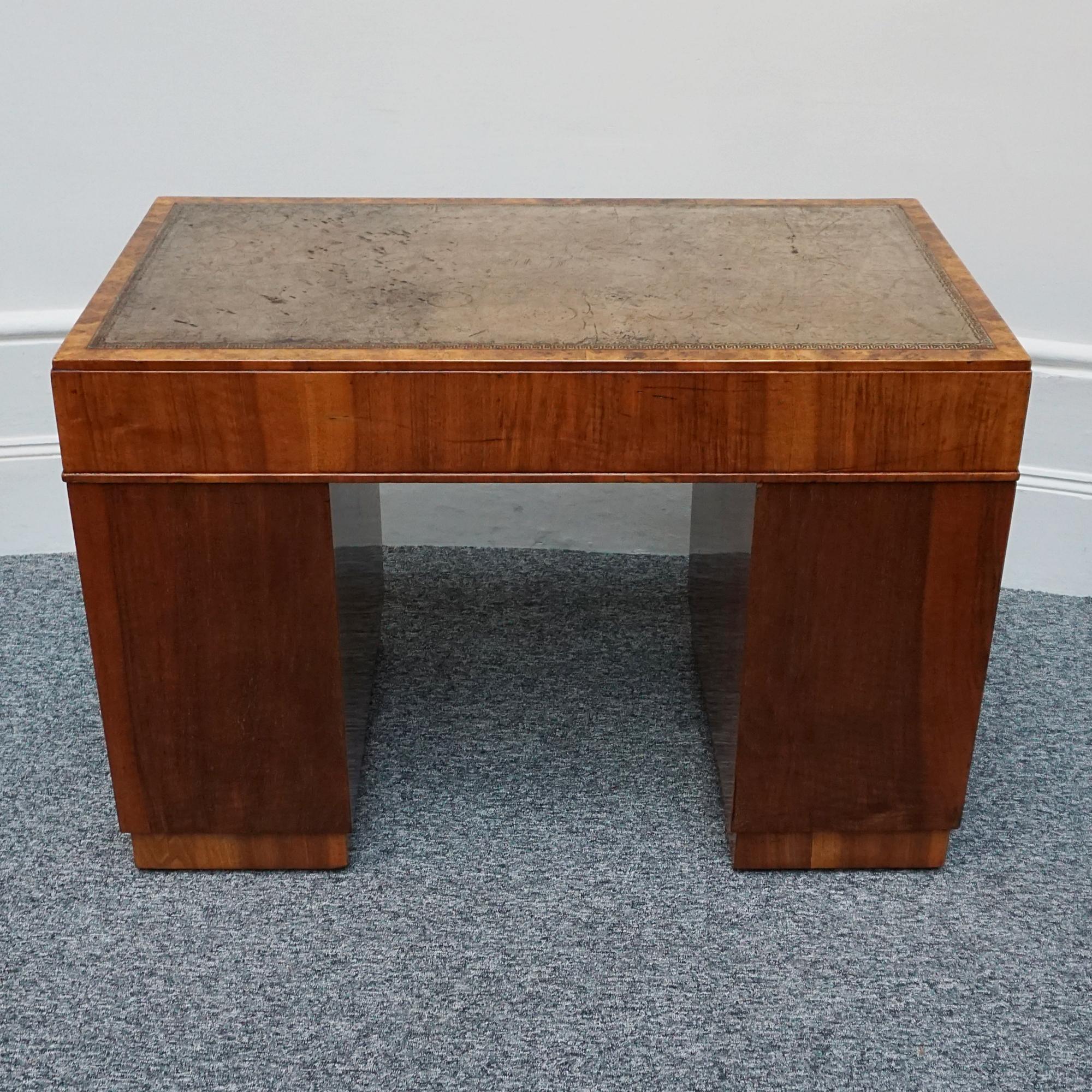 Original 1930's Heal's of London Burr Walnut Writing Desk  For Sale 11
