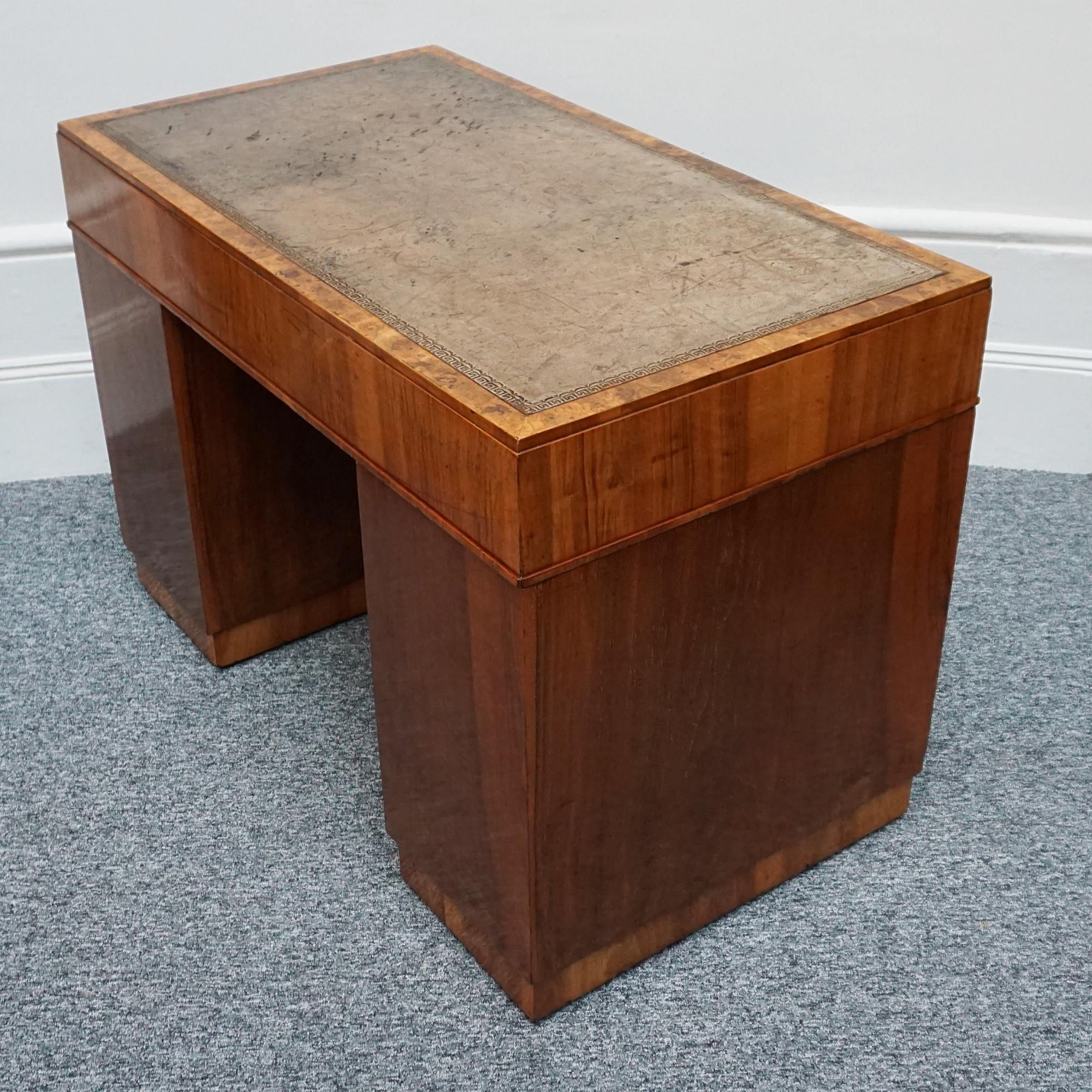 Original 1930's Heal's of London Burr Walnut Writing Desk  For Sale 12