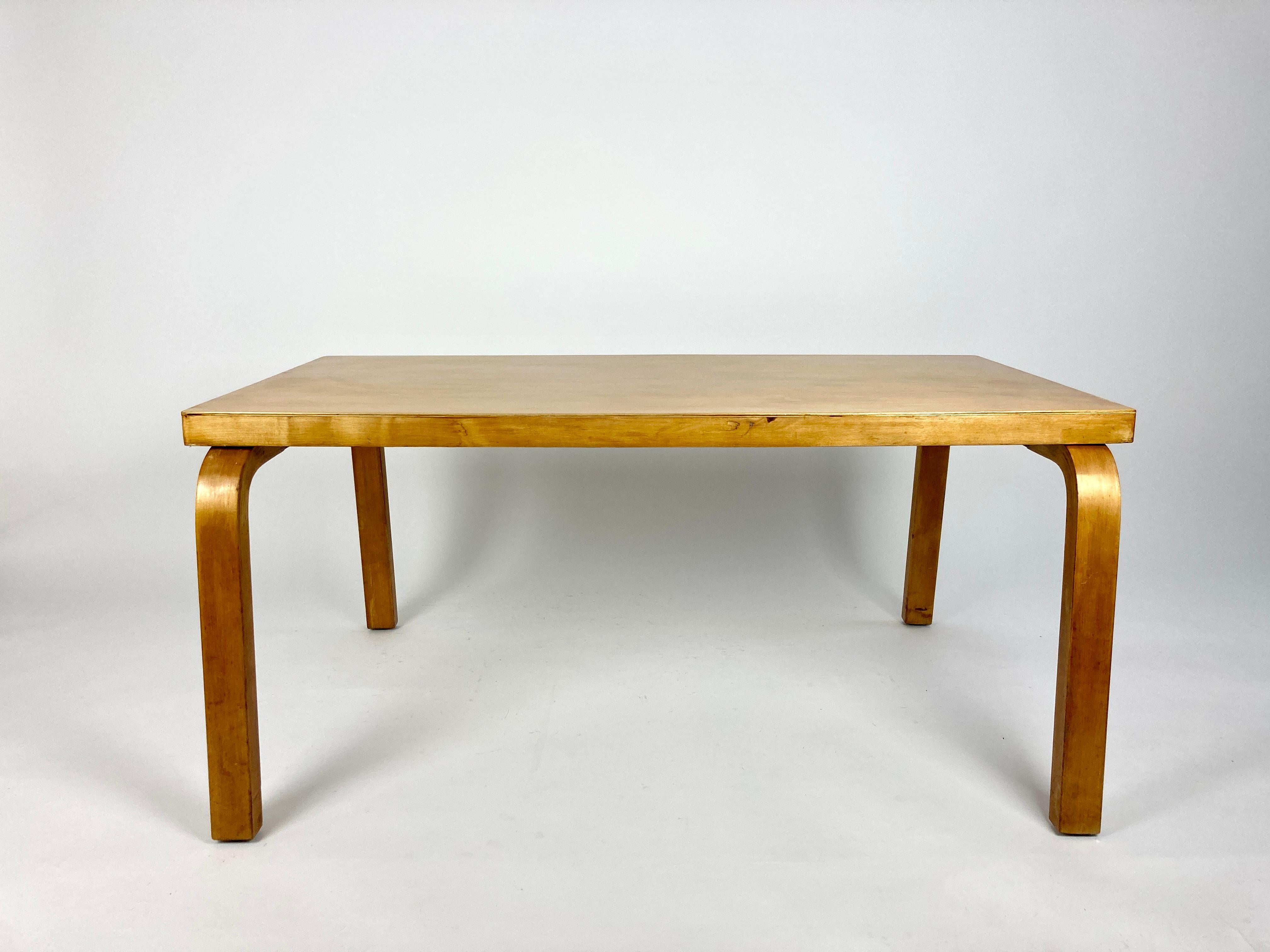 Birch 1930s low rectangular coffee table by Alvar Aalto for Finmar / P E Gane