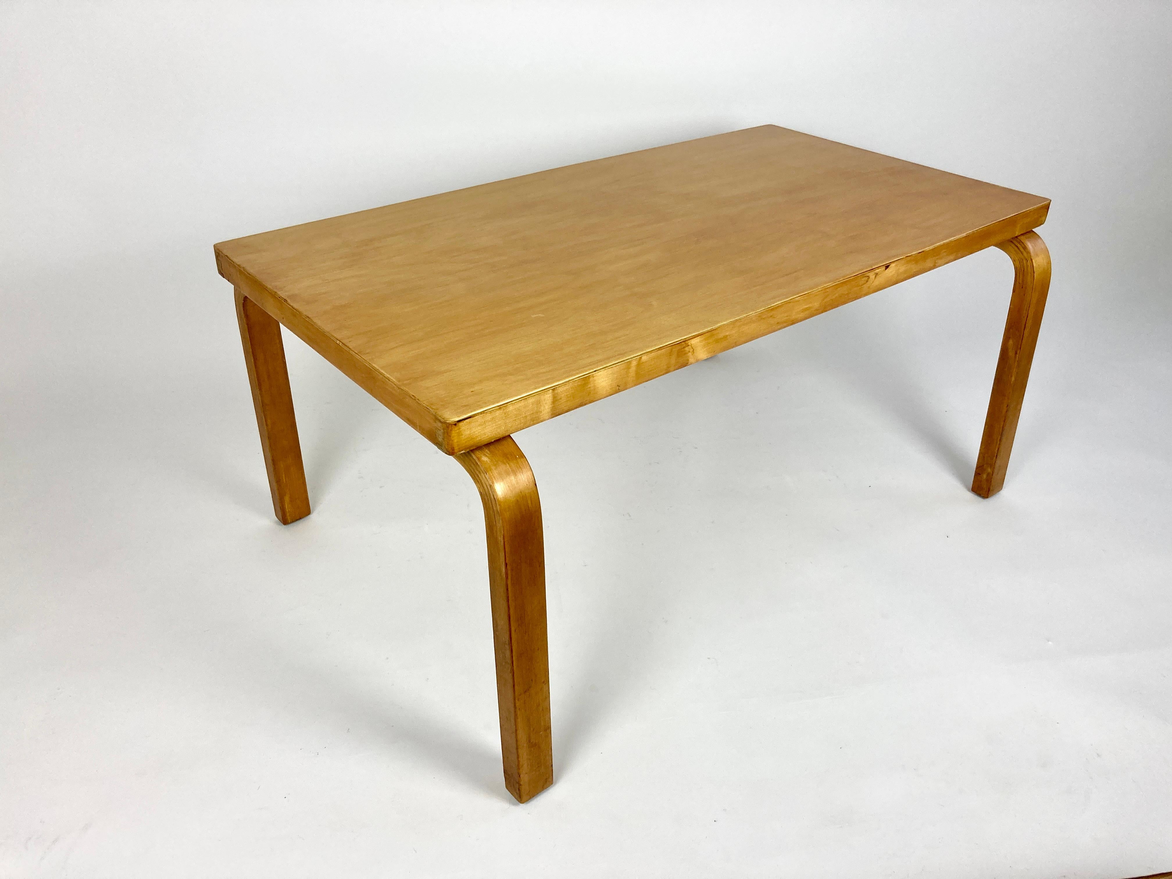 1930s low rectangular coffee table by Alvar Aalto for Finmar / P E Gane 1