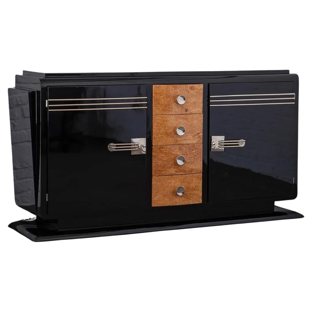 Original 1930s luxury French Art Deco Streamline Sideboard from Paris property