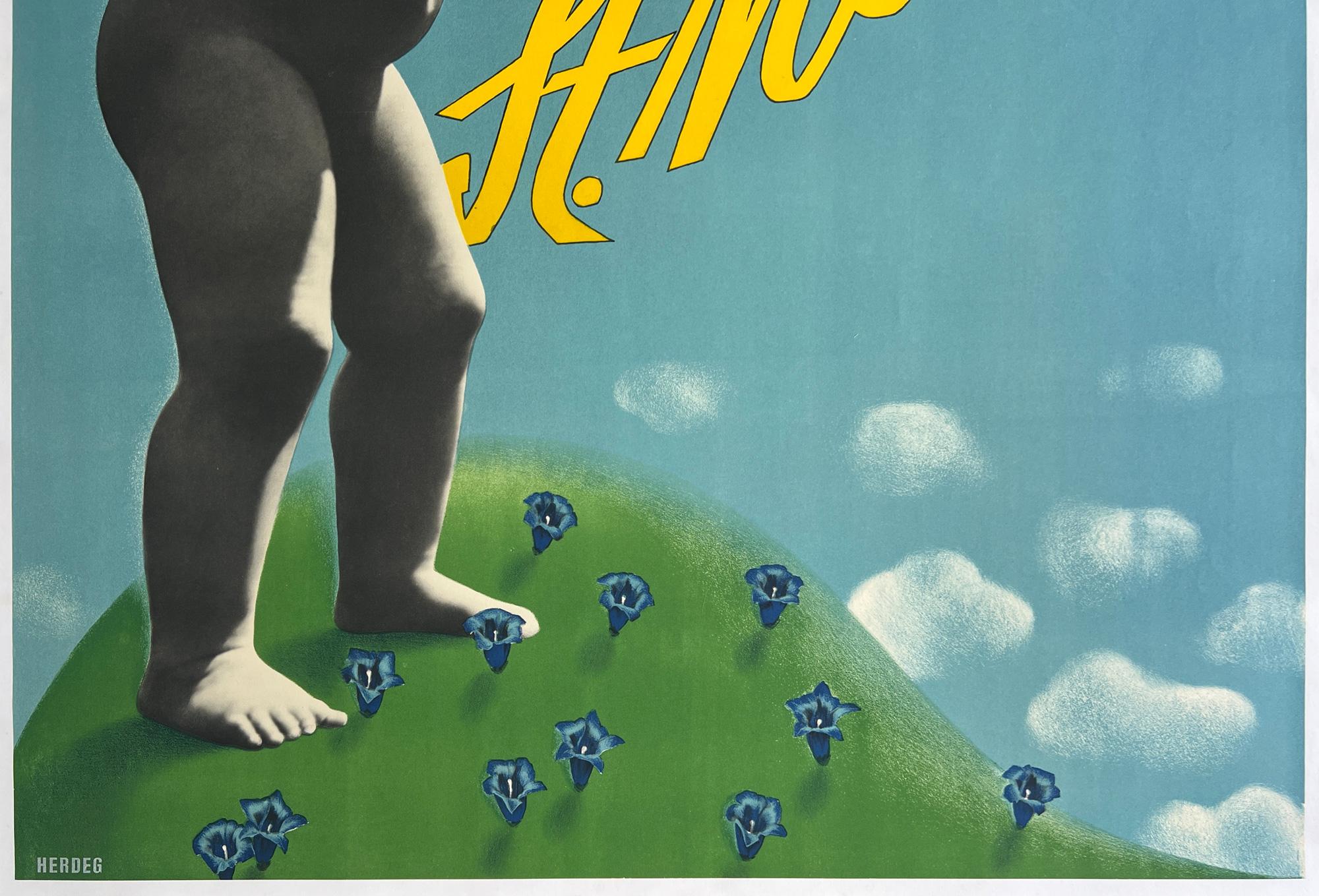20th Century Original 1930s Swiss Travel Poster, Walter Herdeg and Alb Steiner For Sale