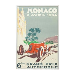 Original 1934 Monaco Grand Prix Motor Racing Poster
