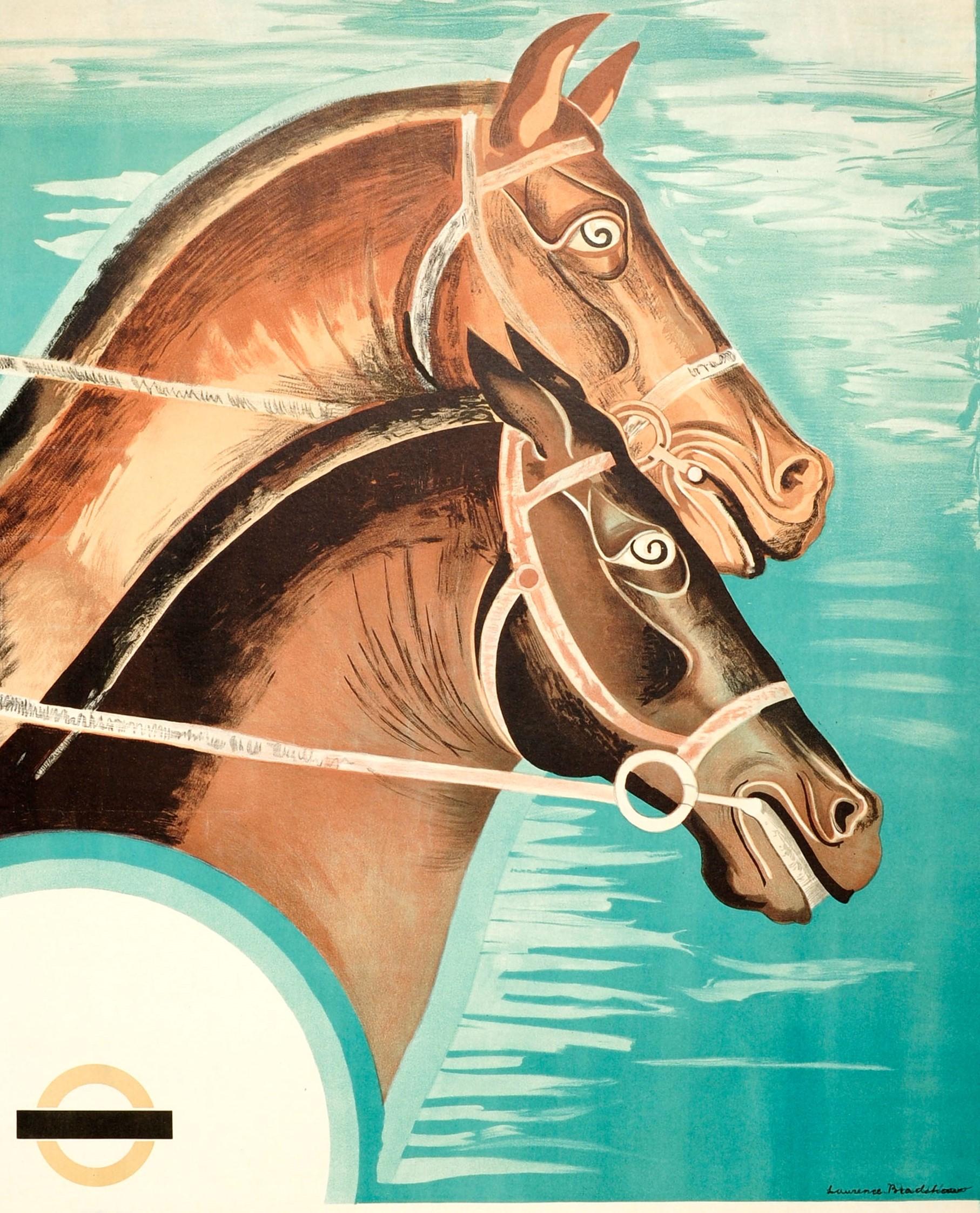 Original 1935 Art Deco London Transport Horse Racing Poster Epsom ...