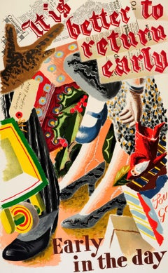 Poster originale del 1935 della metropolitana di Londra - È meglio tornare in anticipo
