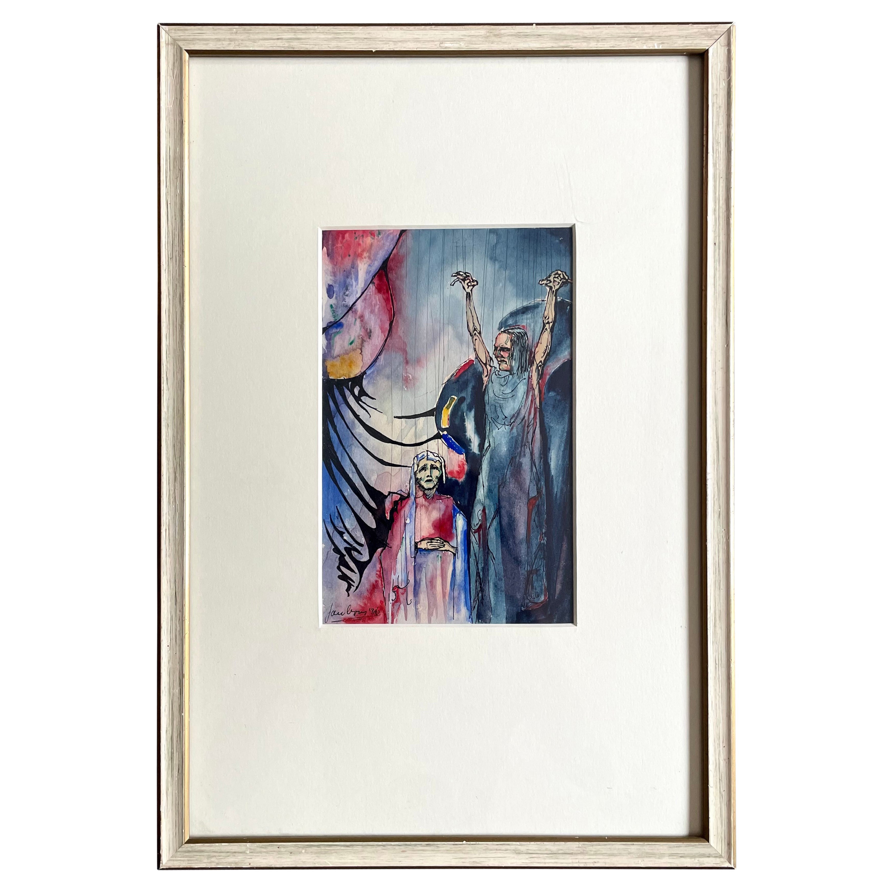 Original 1936 europäischen niederländischen Expressionisten signiert Gemälde im Angebot