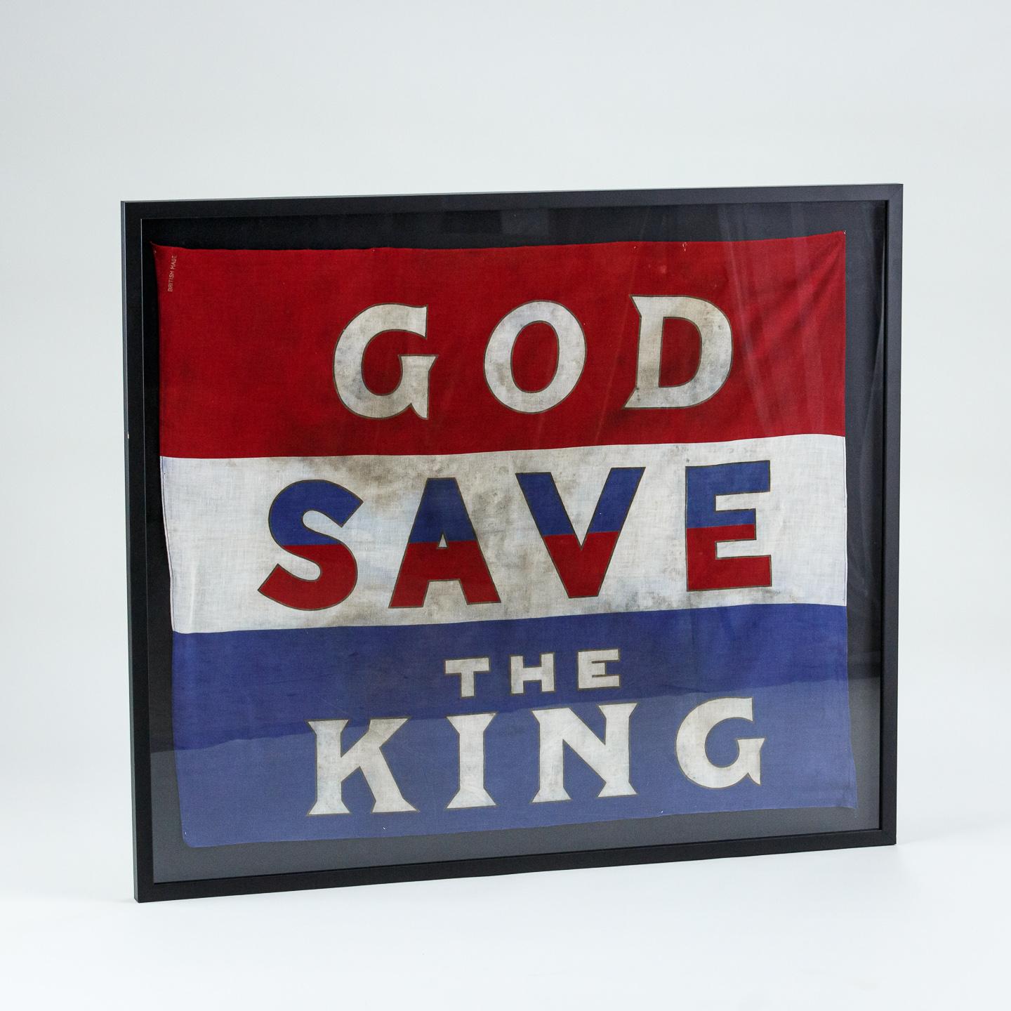 Mid-20th Century Original 1937 God Save The King Coronation Flag For Sale