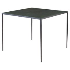 ORIGINAL 1938 Iron and Leather Games Table by Jean-Michel Frank