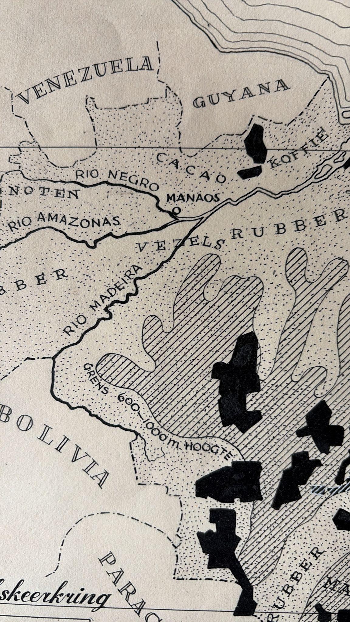 Original 1947 Map of Brazil by Charles Burki – Dutch Colonial Graphic Design