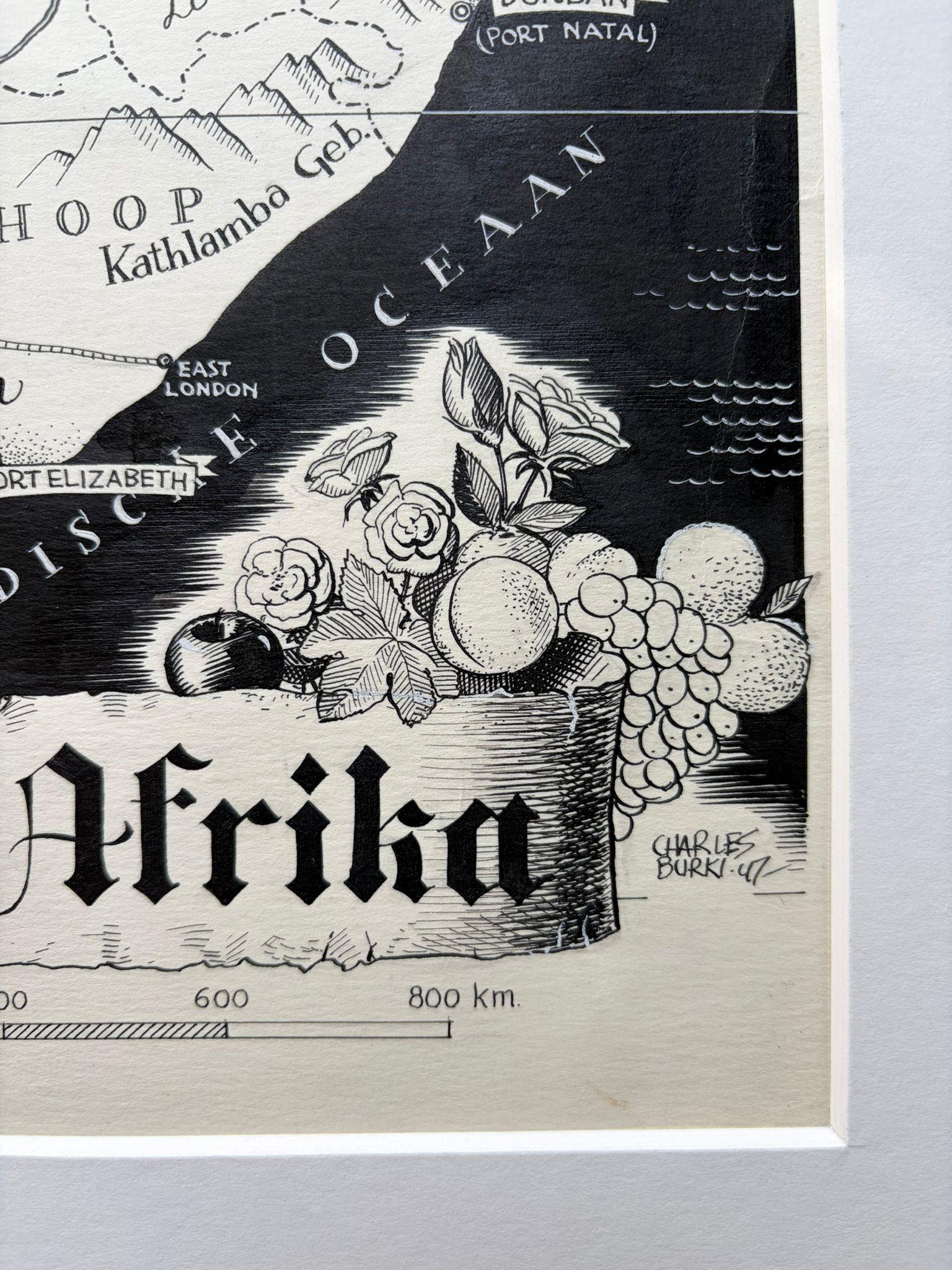 Néerlandais Carte originale de 1947 de l'Afrique du Sud par A.I.C. - Jan van Riebeeck & Cape Coloni en vente