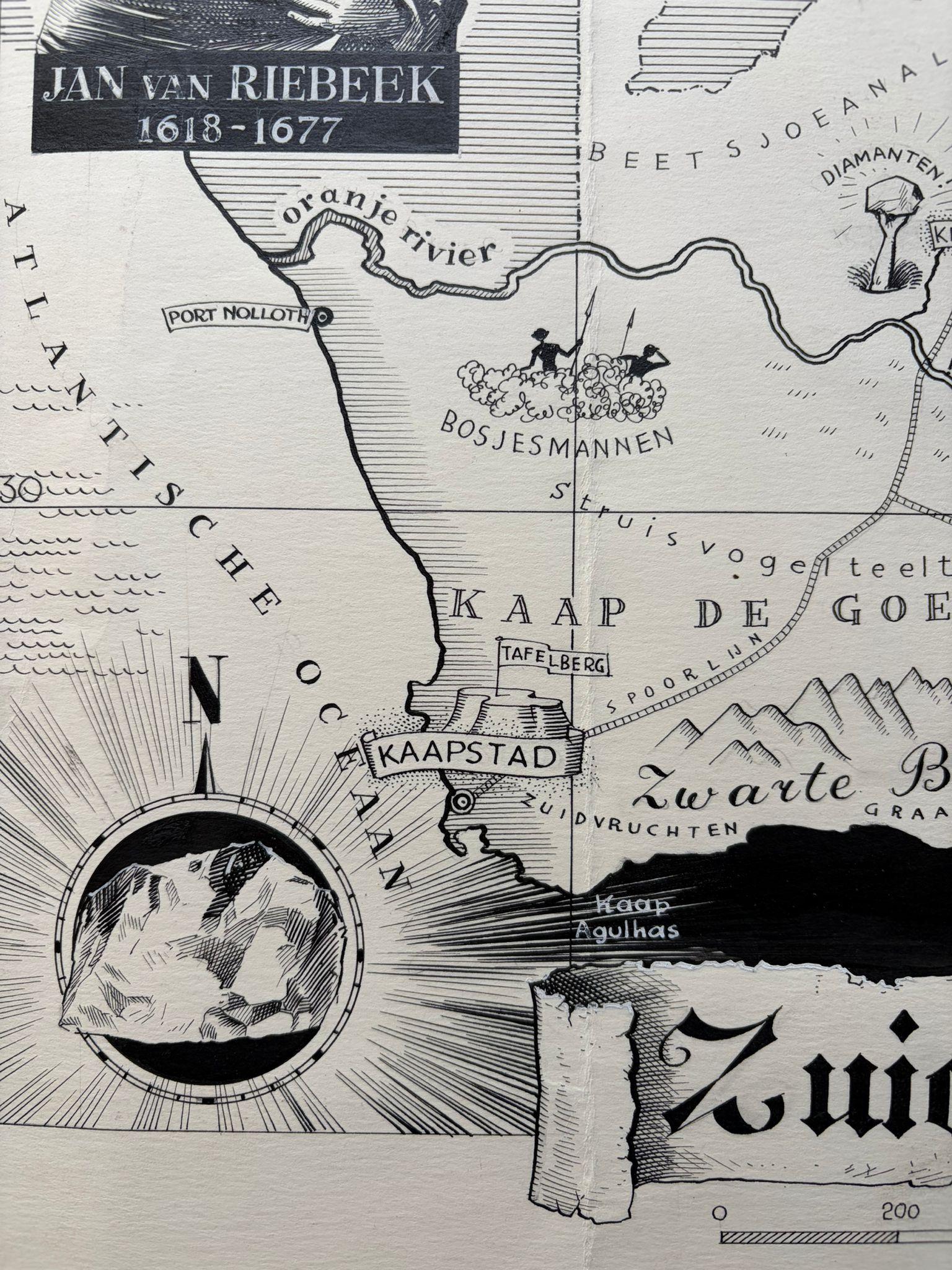 Carte originale de 1947 de l'Afrique du Sud par A.I.C. - Jan van Riebeeck & Cape Coloni en vente 1