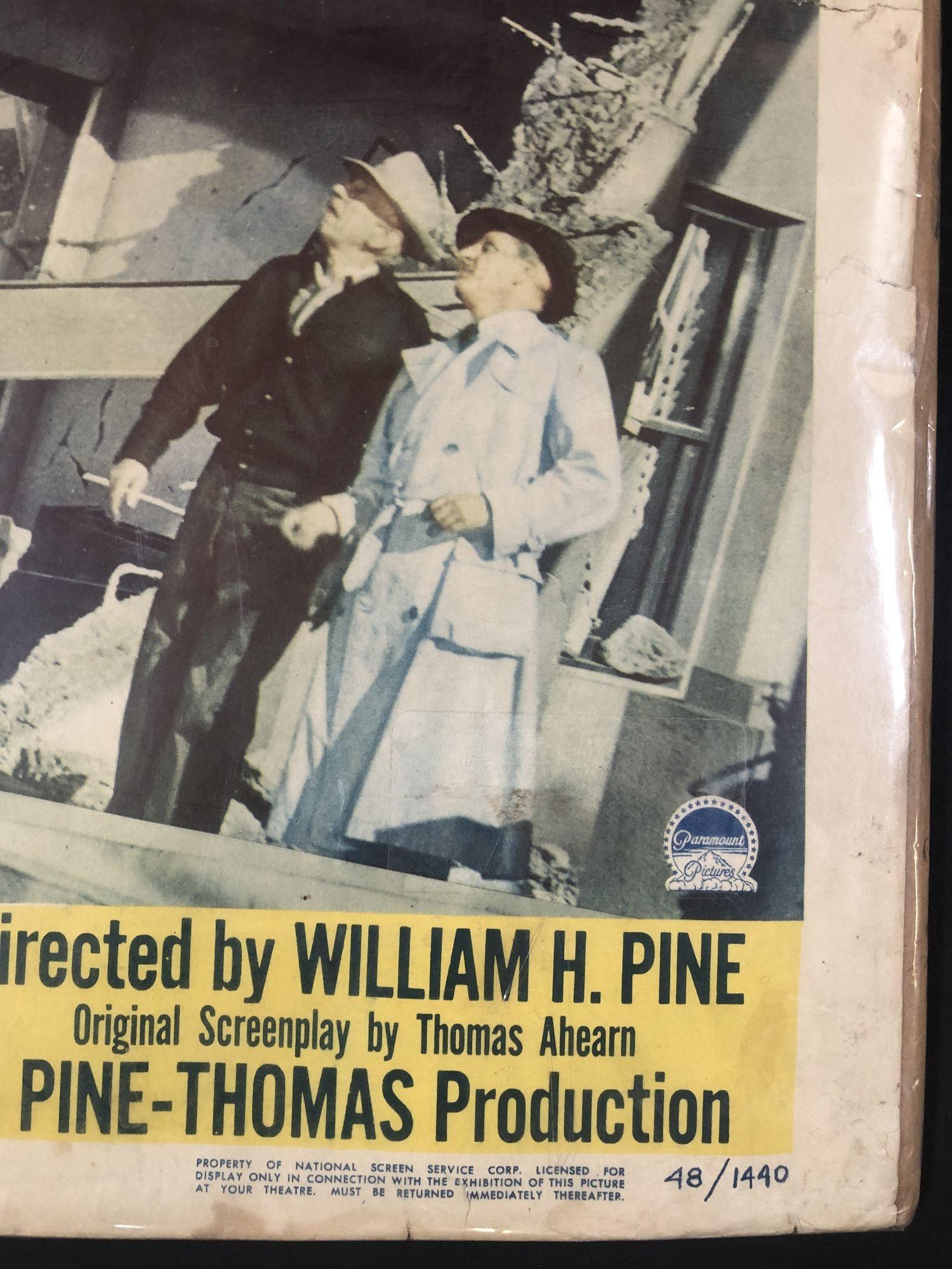 American Original 1948 Disaster Movie Poster Paramount Studio For Sale