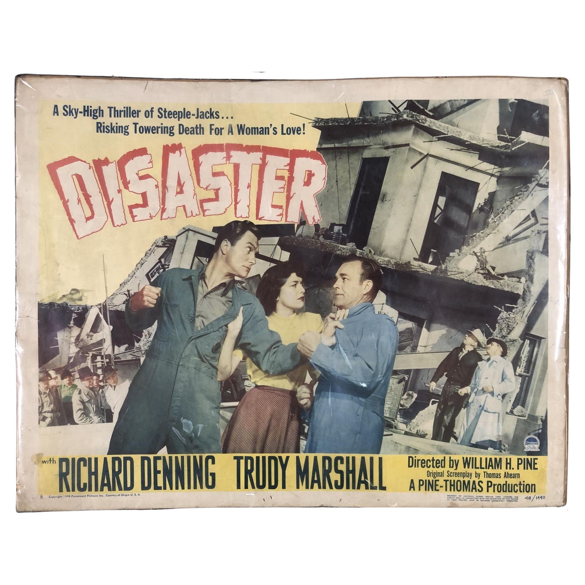 Affiche d'origine du film Disaster, Studio Paramount, 1948 en vente