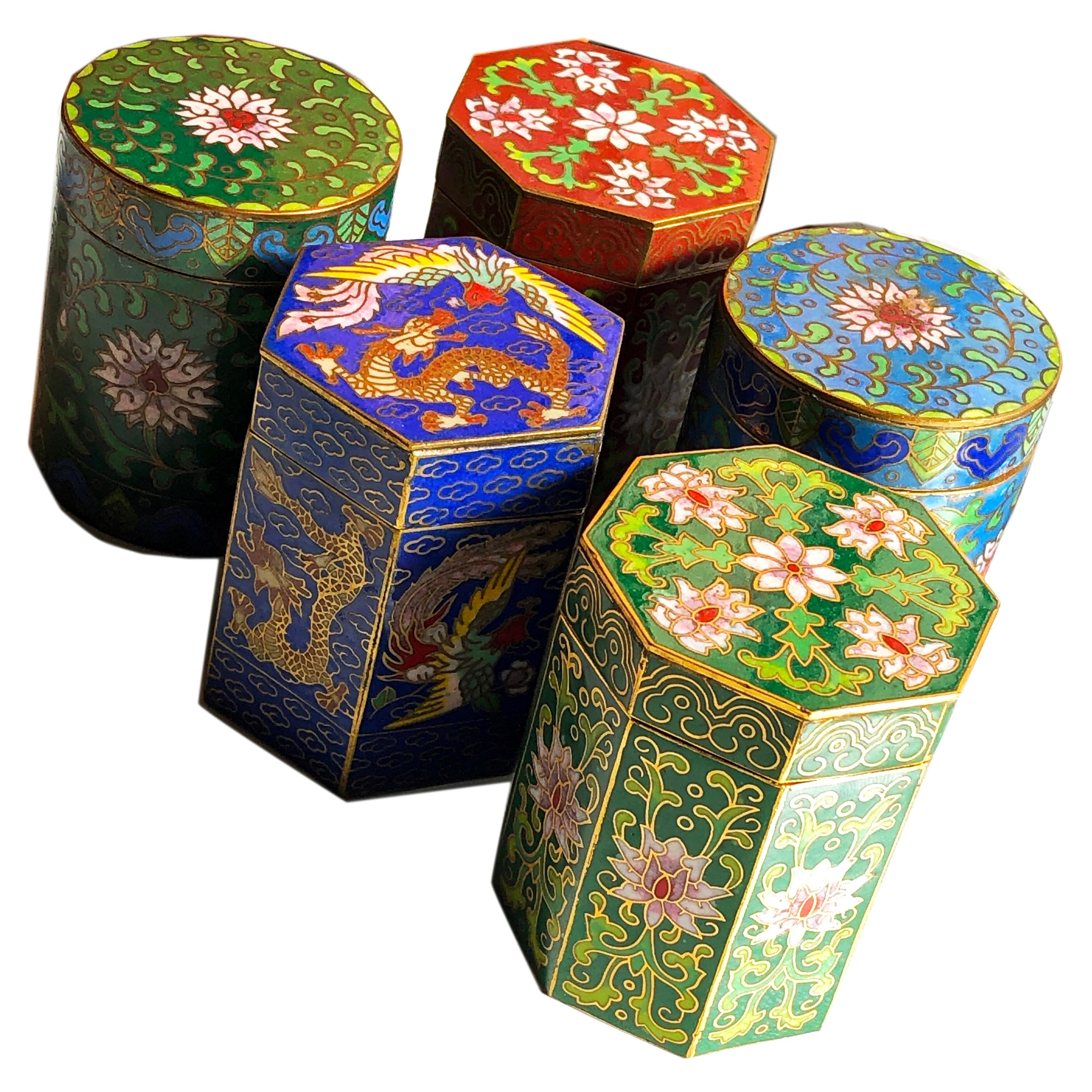 Circa 1949 Gu Yi Zhai Beijing Cloisonné Boxes Collection
