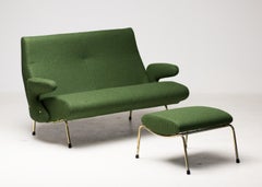 Original 1950 Delfino Sofa and Ottoman by Erberto Carboni
