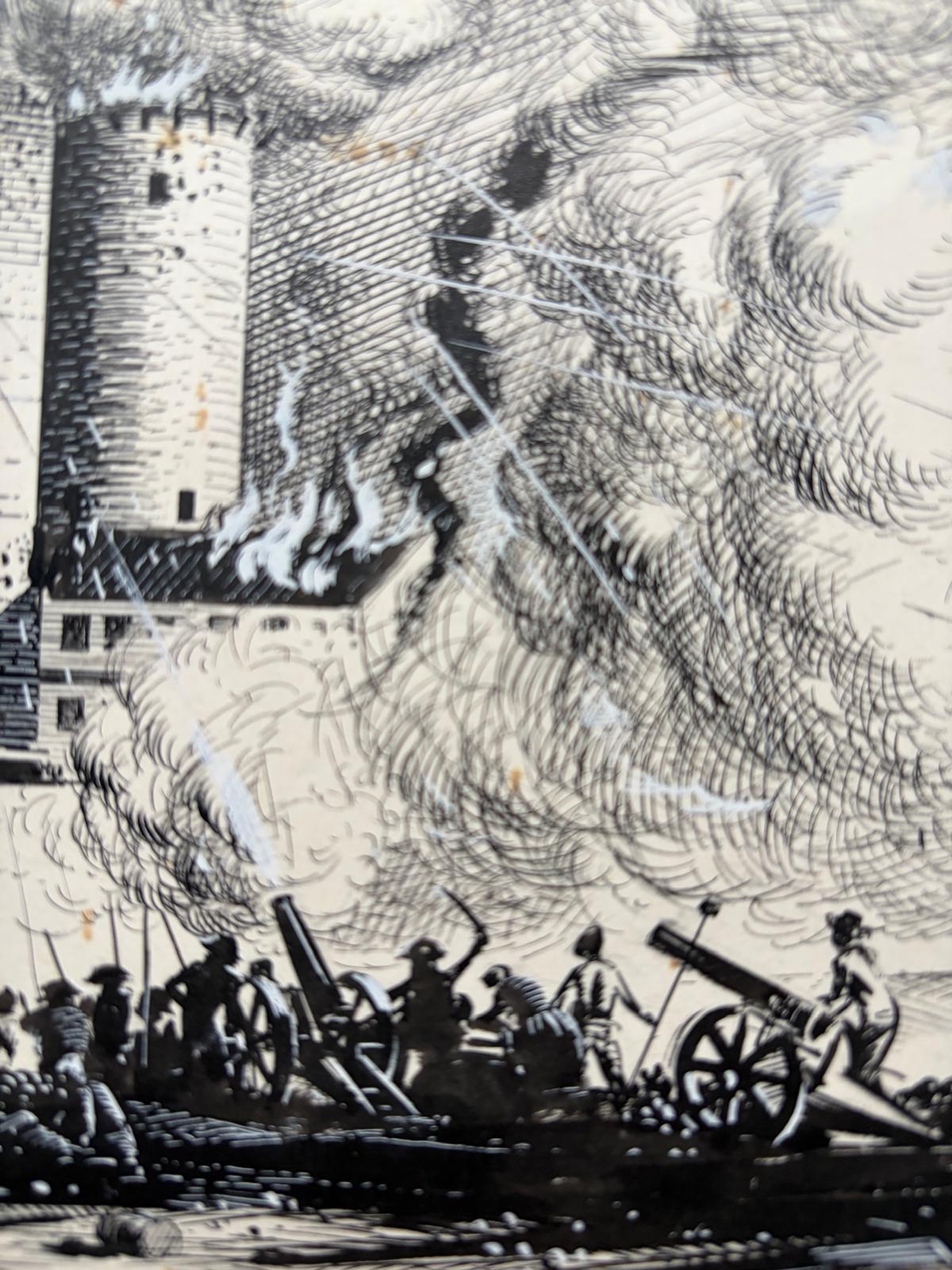 Dessin original de 1950 à la plume et à l'encre 