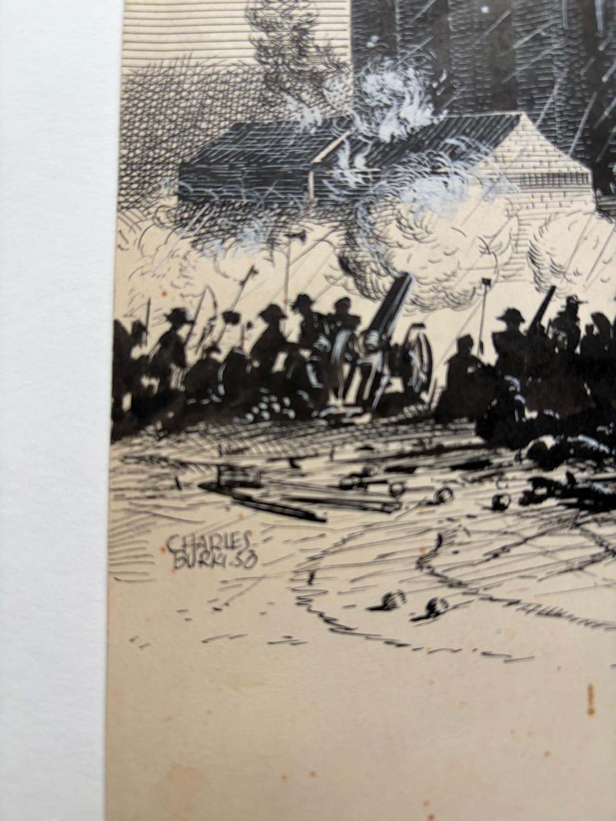 Dessin original de 1950 à la plume et à l'encre 