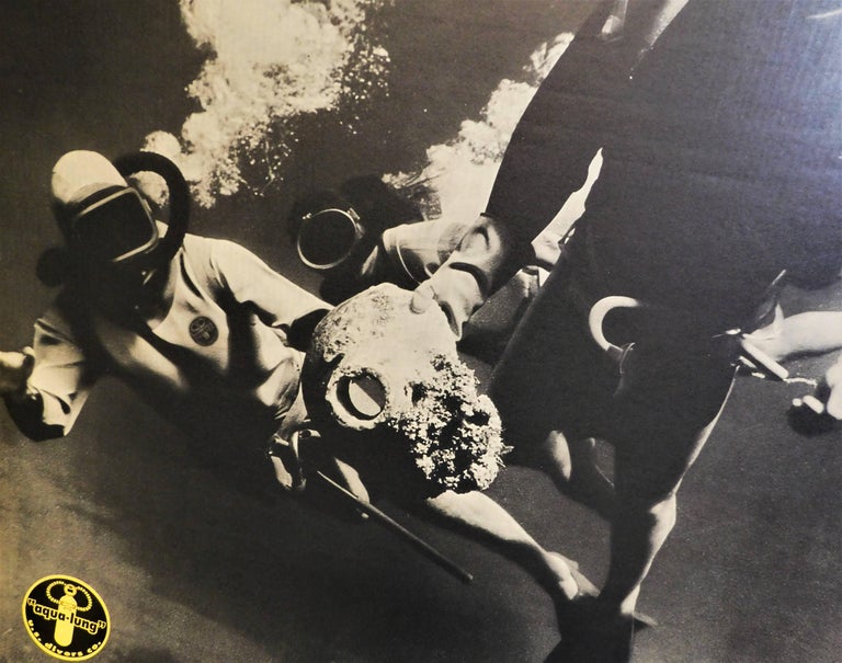 Original 1950s AquaLung U.S. Divers Company Scuba Diving Poster at
