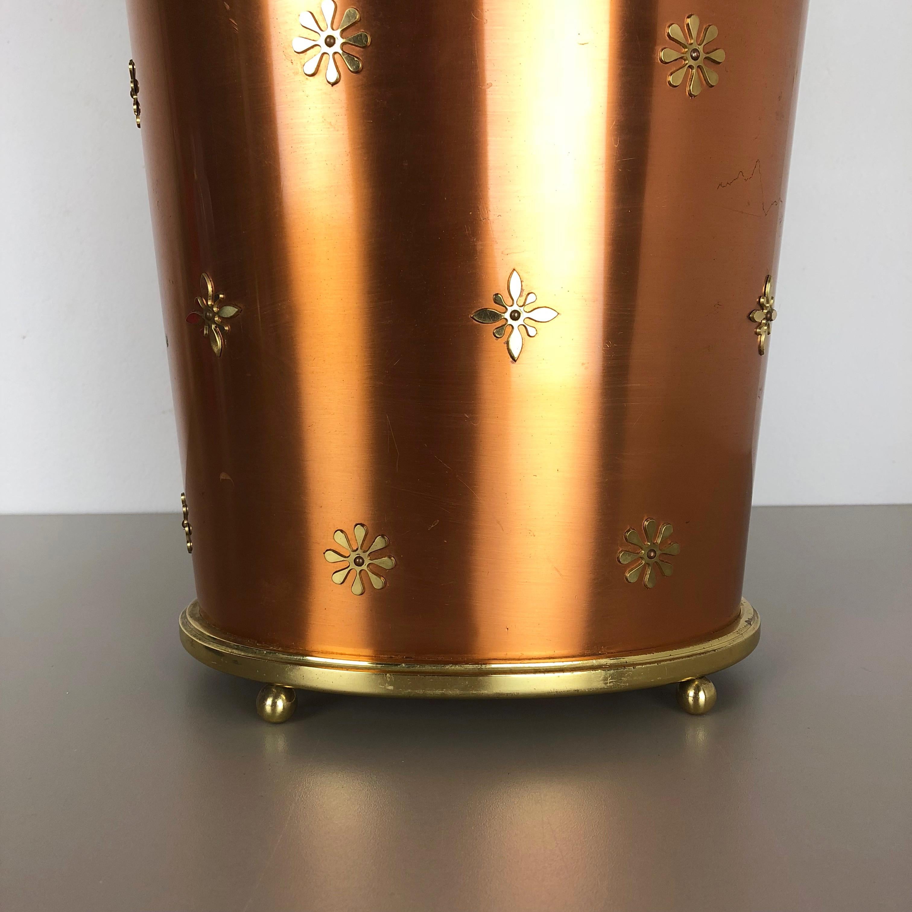 Original 1950s Copper Umbrella Stand by Vereinigte Werkstätten München, Germany For Sale 8